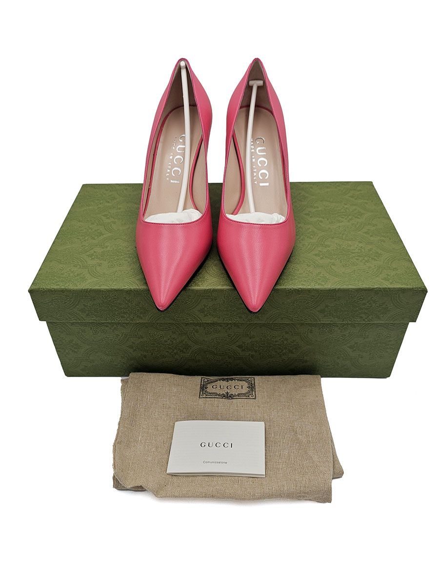Gucci Gucci Pink Leather Mid Heel Pumps Women’s Shoes Size 39 US 9 Size US 9 / IT 39 - 2 Thumbnail