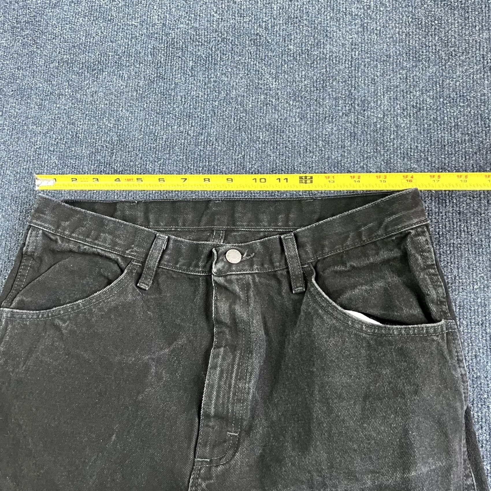 Denime VINTAGE Rustler Jeans Mens 36x29 Black Denim Regular Fit Straight Dark Wash Jeans Mens Regular 36x29 Black Denim Rustler 87619CB Size US 36 / EU 52 - 5 Thumbnail