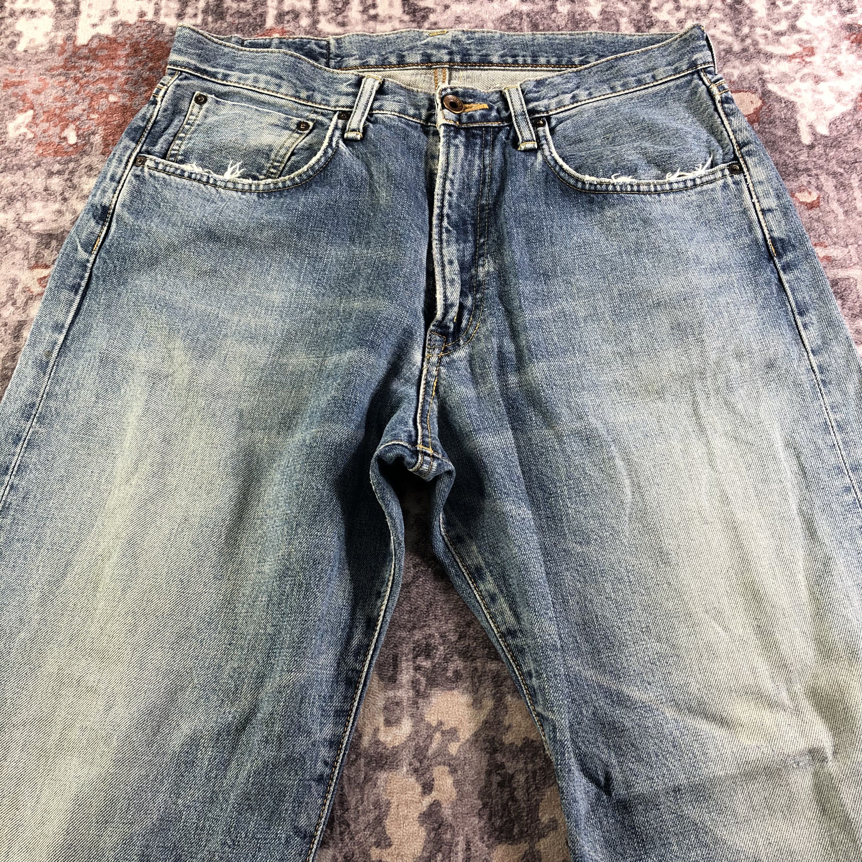Edwin Vintage Redline Blue Wash Edwin 505 Jeans-JM3554 Size US 33 - 3 Thumbnail