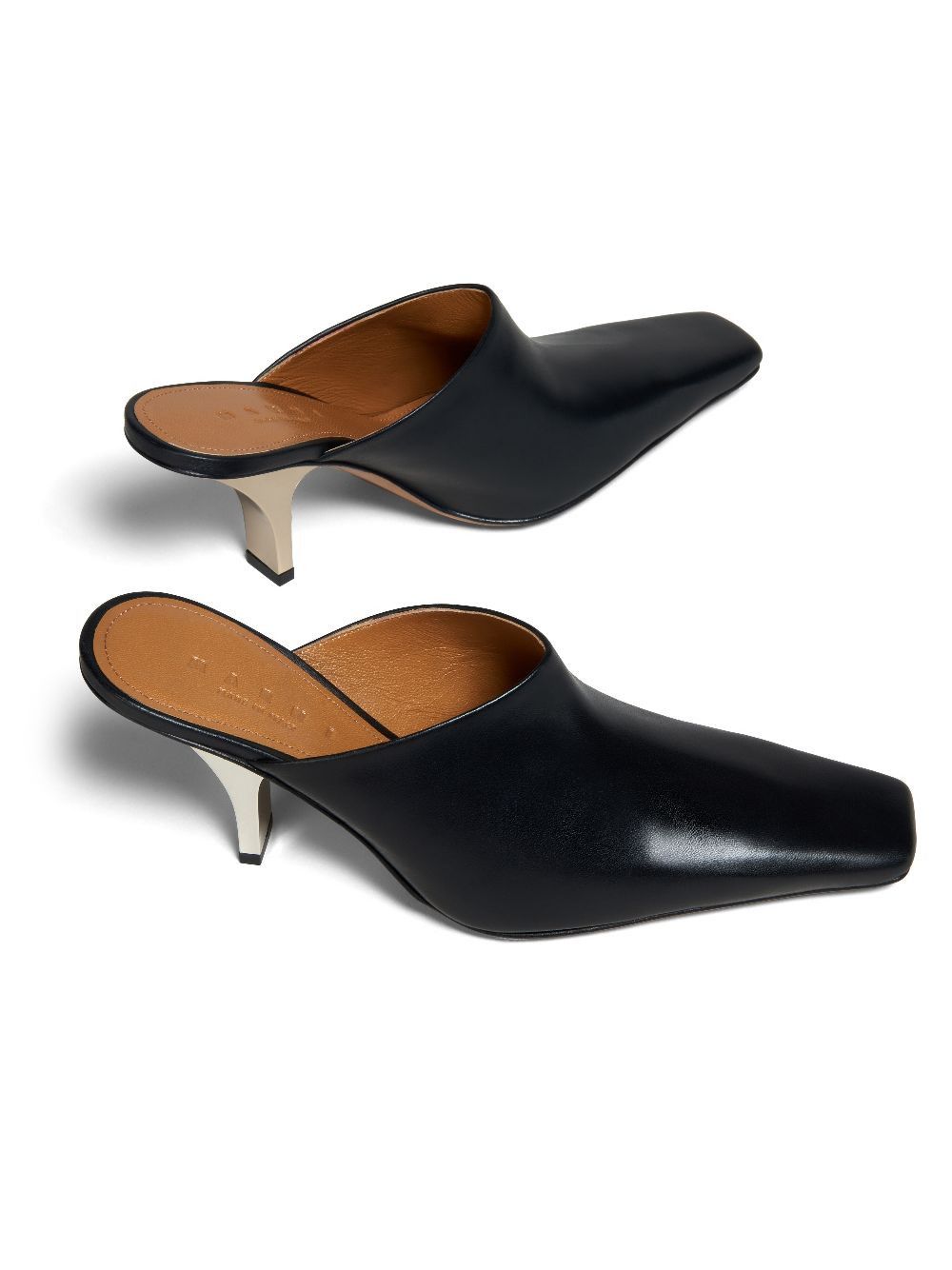 Marni o1w1db10125 Square-Toe Heeled Leather Mules in Black Size US 10 / IT 40 - 5 Thumbnail