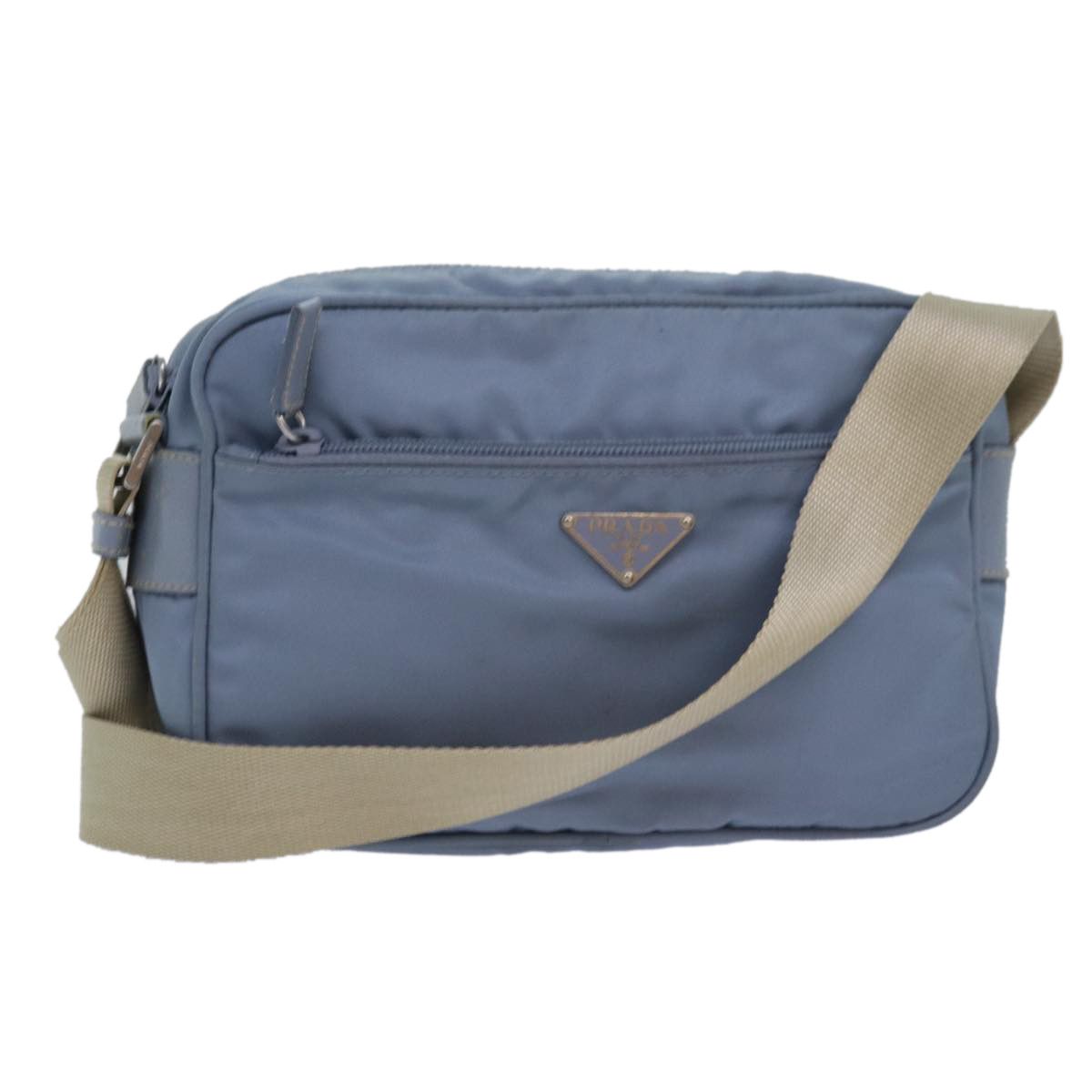 Prada Tessuto Blue Leather Shoulder Bag (Pre-Owned) Size ONE SIZE - 1 Thumbnail