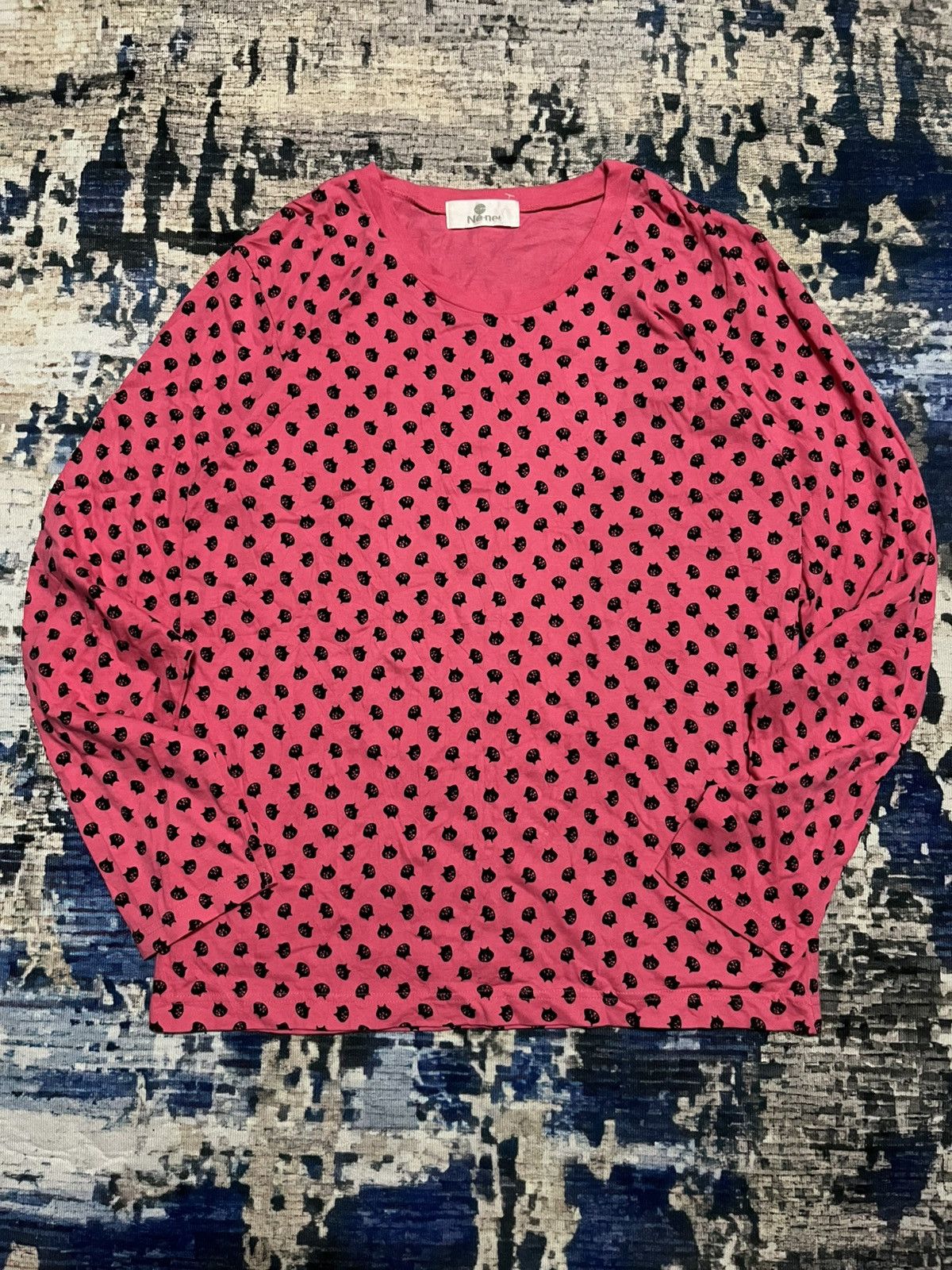 Ne-Net Ne-Net issey miyake full print head cat long sleeve tee Size L / US 10 / IT 46 - 1 Thumbnail
