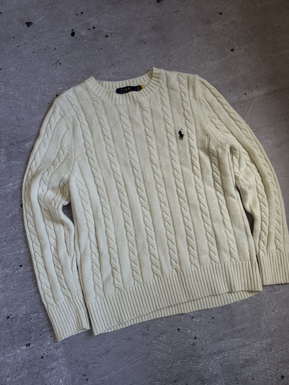 Polo Ralph Lauren Rare Cable Knit Sweater Polo Ralph Lauren M Size US M / EU 48-50 / 2 - 1 Thumbnail