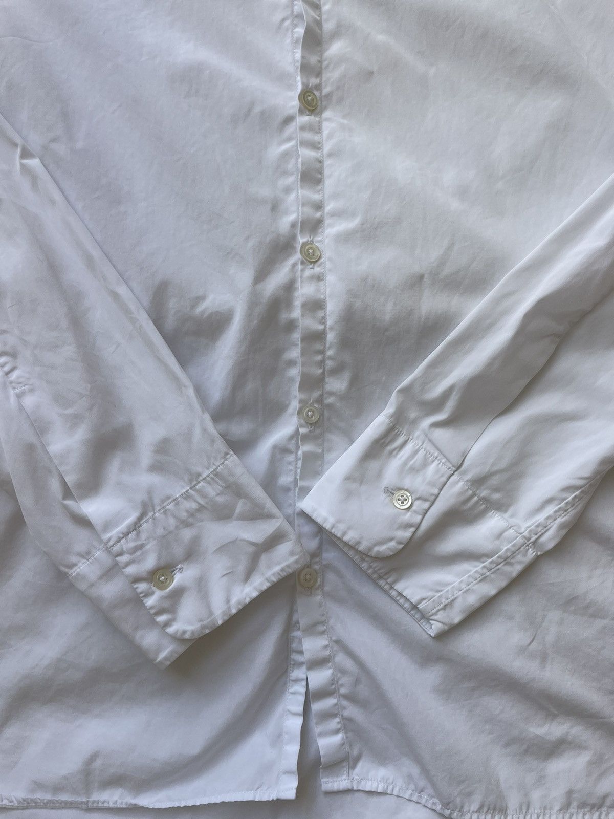 Jil Sander Jil Sander White Cotton Long-Sleeve Shirt M Size Size US M / EU 48-50 / 2 - 10 Thumbnail