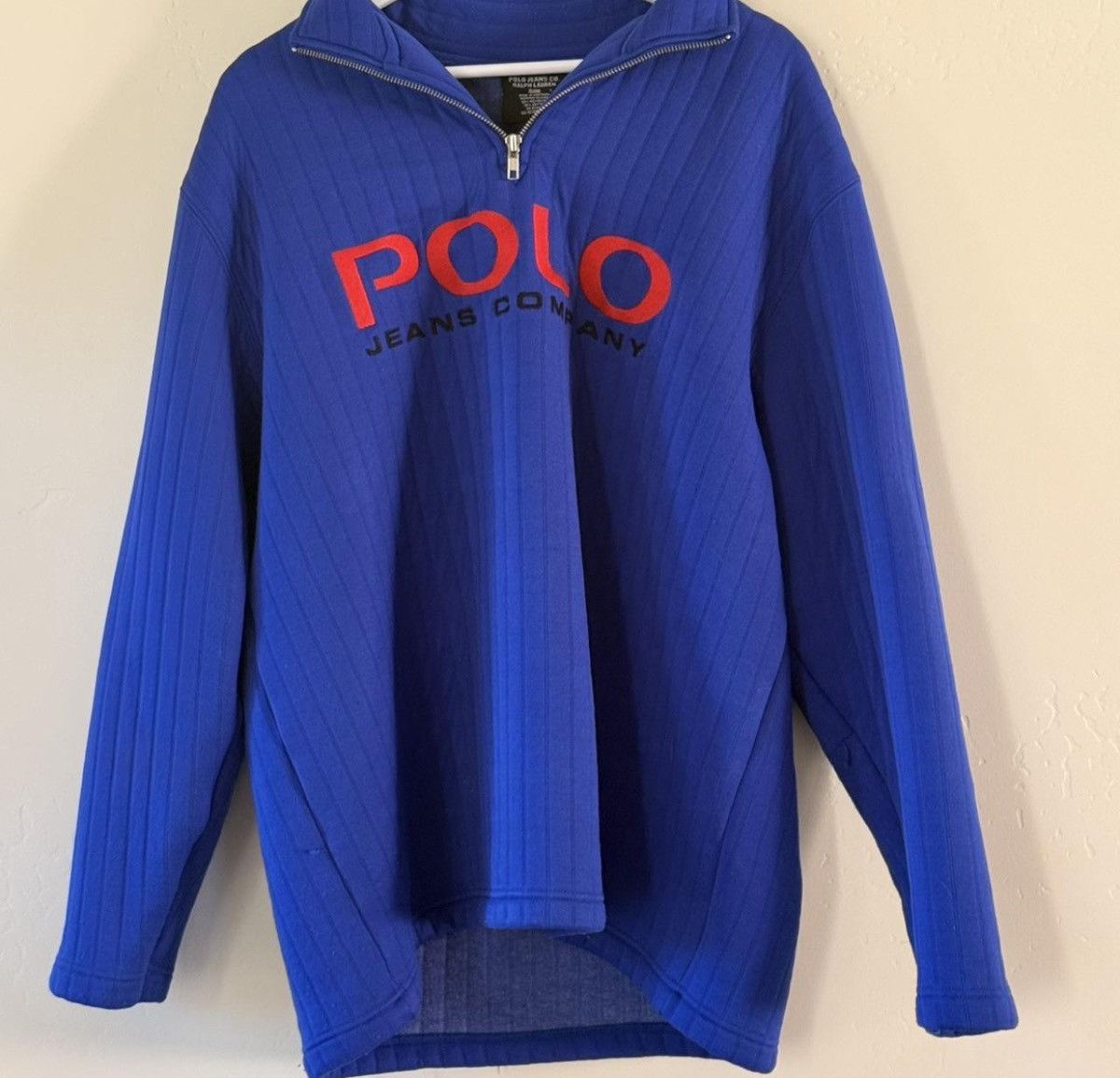 Polo Ralph Lauren Vintage Polo Ralph Lauren Blue Quarter Zip Size US L / EU 52-54 / 3 - 1 Thumbnail
