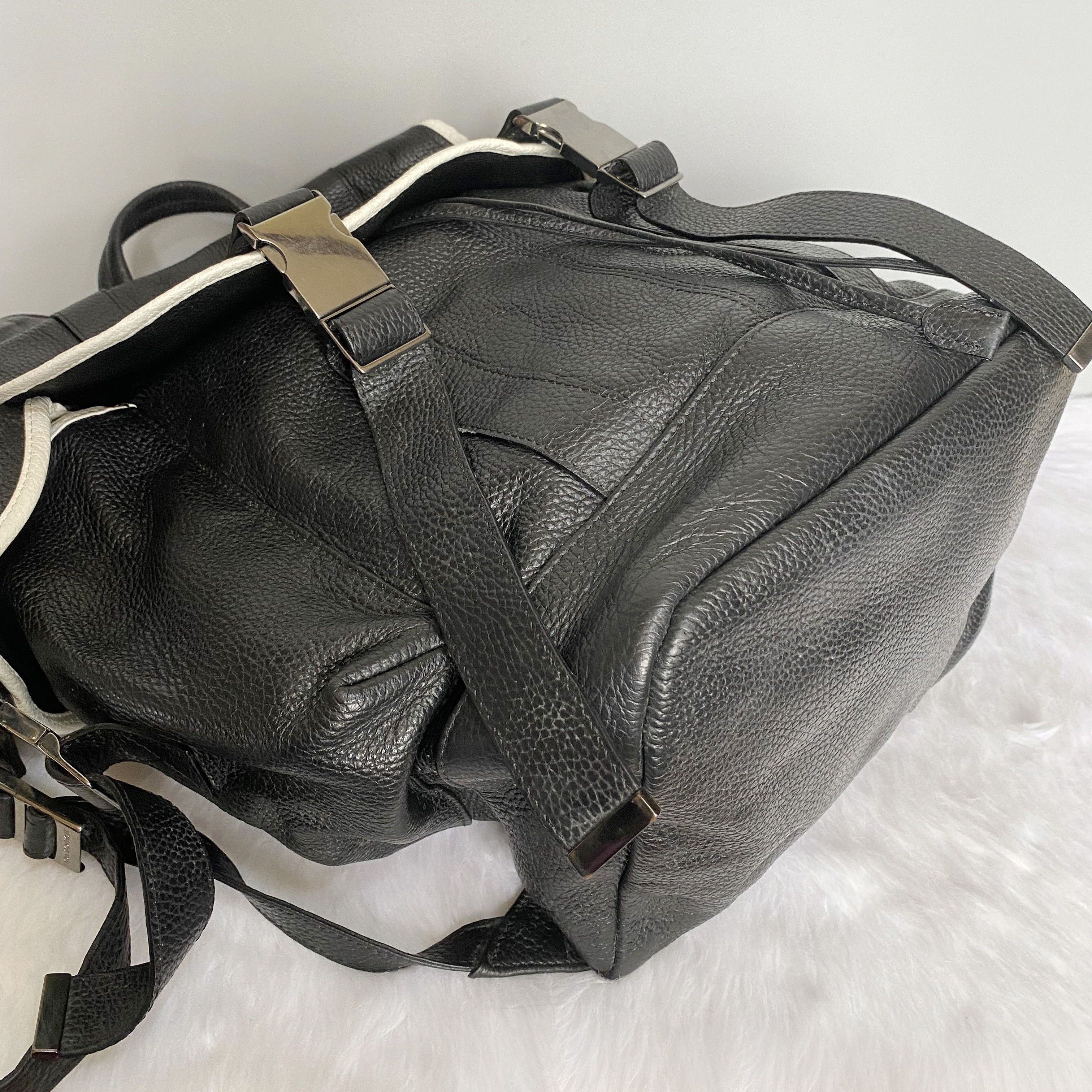 Neil Barrett × Vintage Black White Contrast Leather Nylon Backpack Size ONE SIZE - 7 Thumbnail