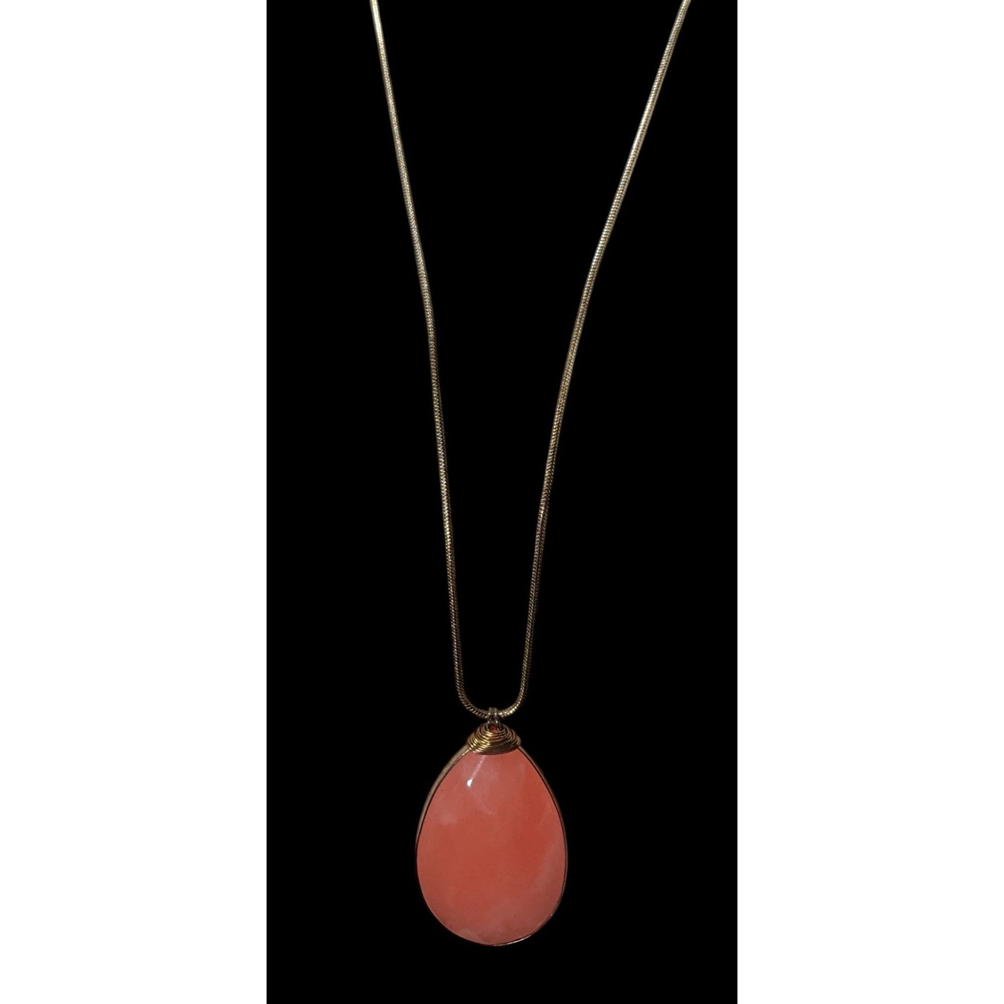 Other Retro Teardrop Simulated Pink Agate Faceted Teardrop Necklac Size ONE SIZE - 2 Thumbnail