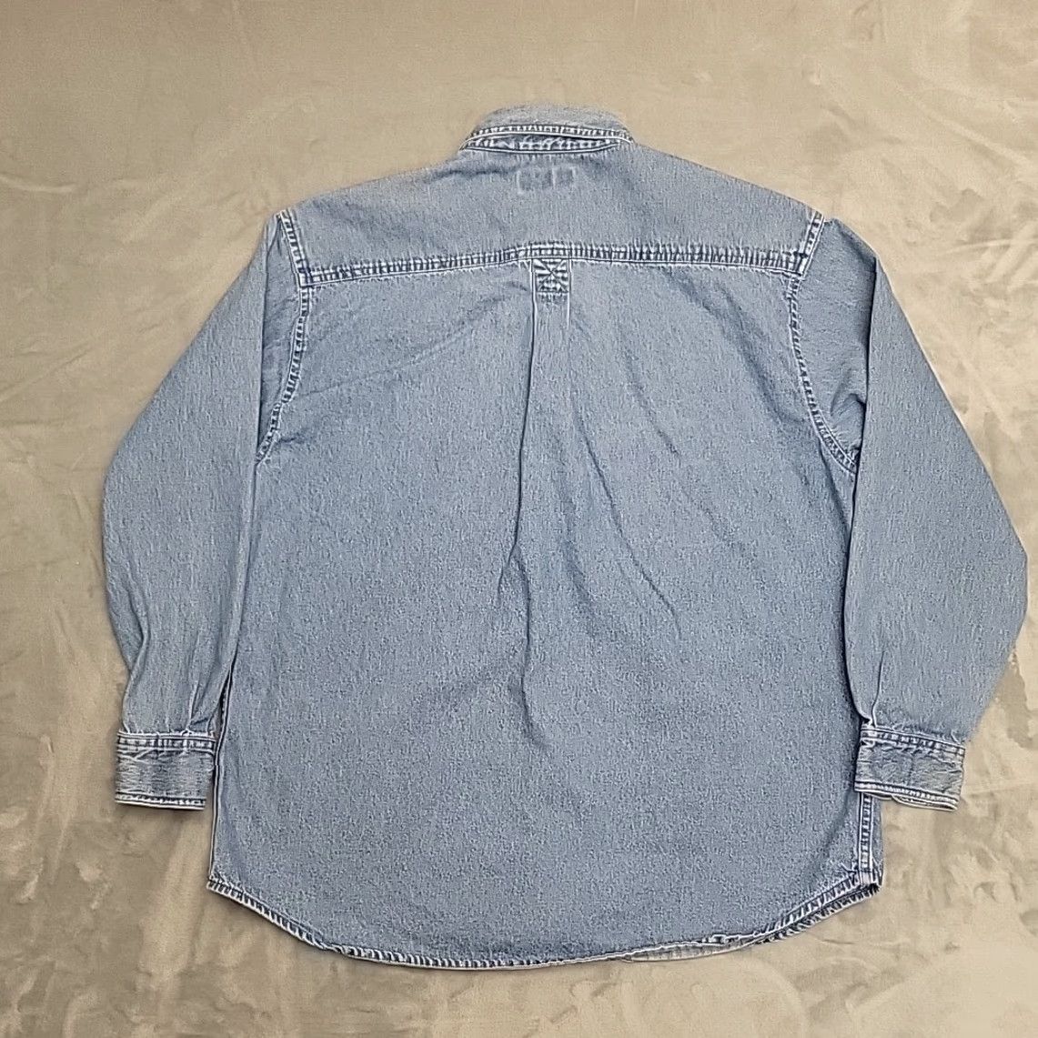Denime VINTAGE US West Olympic Sponsor Shirt Mens Large Blue Denim Long Sleeve Button-Down Collared Shirt Size US L / EU 52-54 / 3 - 5 Thumbnail