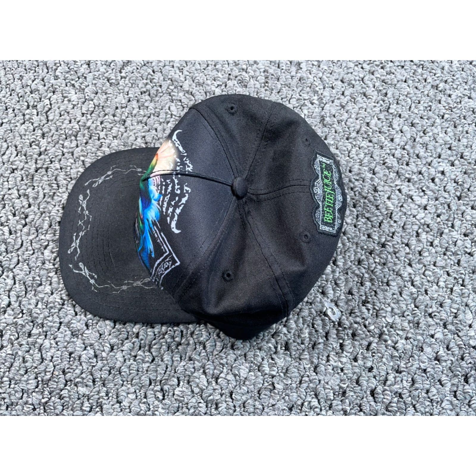 Vintage Universal Studios Beetlejuice Halloween Horror Nights Snapback Hat One Size Black Polyester Vintage Yes Size ONE SIZE - 5 Thumbnail