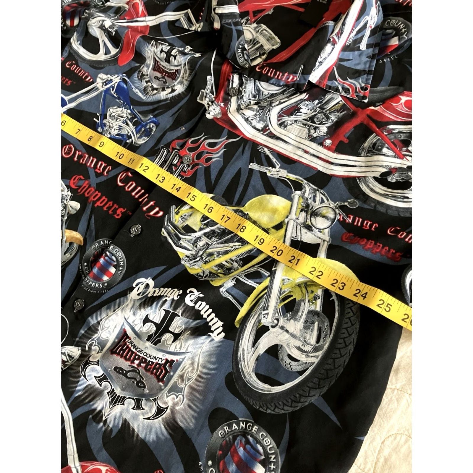 ALOHAS VINTAGE Orange County Choppers Shirt Mens XL Black Aloha Motorcycle 00s Hole Short Sleeve Button-Up Collared Graphic Print Biker Mens XL Size US XL / EU 56 / 4 - 4 Thumbnail