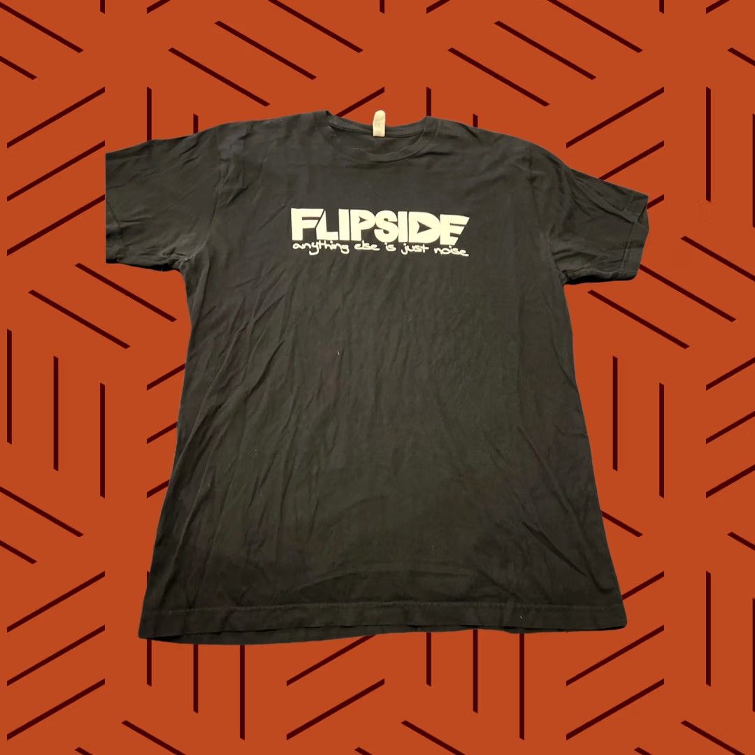 American Apparel RARE OOP 90’s Flipside Magazine Fanzine Promo Shirt L Black Cotton Knit Logo Punk Rock 90s Grunge Mens Size US L / EU 52-54 / 3 - 1 Thumbnail