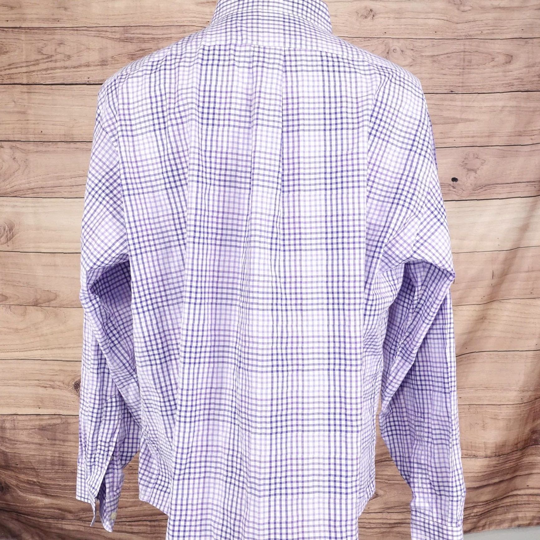 Cremieux Daniel Cremieux Classics Button Down Shirt Mens 2XL Purple Gingham 100% Cotton Size US XXL / EU 58 / 5 - 4 Thumbnail