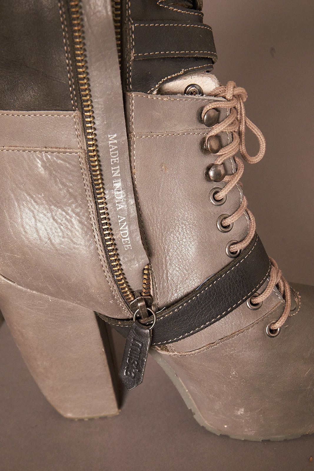 Miista Miista Andee Platform Buckle Gray Heels Boots 2011 Size US 5 / IT 35 - 9 Thumbnail