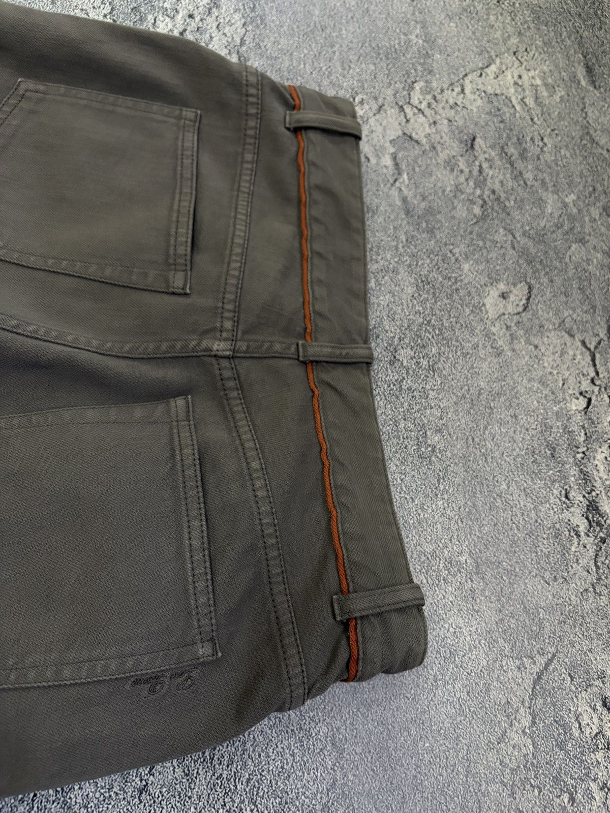 Loro Piana LORO PIANA Luxury Grey Straight Pants Orange Trim IT 40 Size 27" / US 4 / IT 40 - 14 Thumbnail