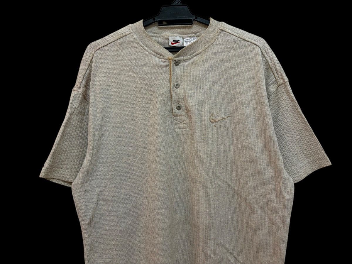 Nike 90s NIKE AIR HENLEY NECK THERMAL RIB COTTON EMBROIDED LOGO Size US L / EU 52-54 / 3 - 3 Thumbnail