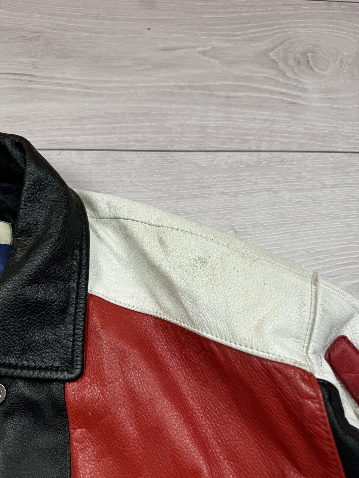 Vintage Cordon Gear USA Flag Big Logo Vintage Leather Jacket Size US S / EU 44-46 / 1 - 7 Thumbnail