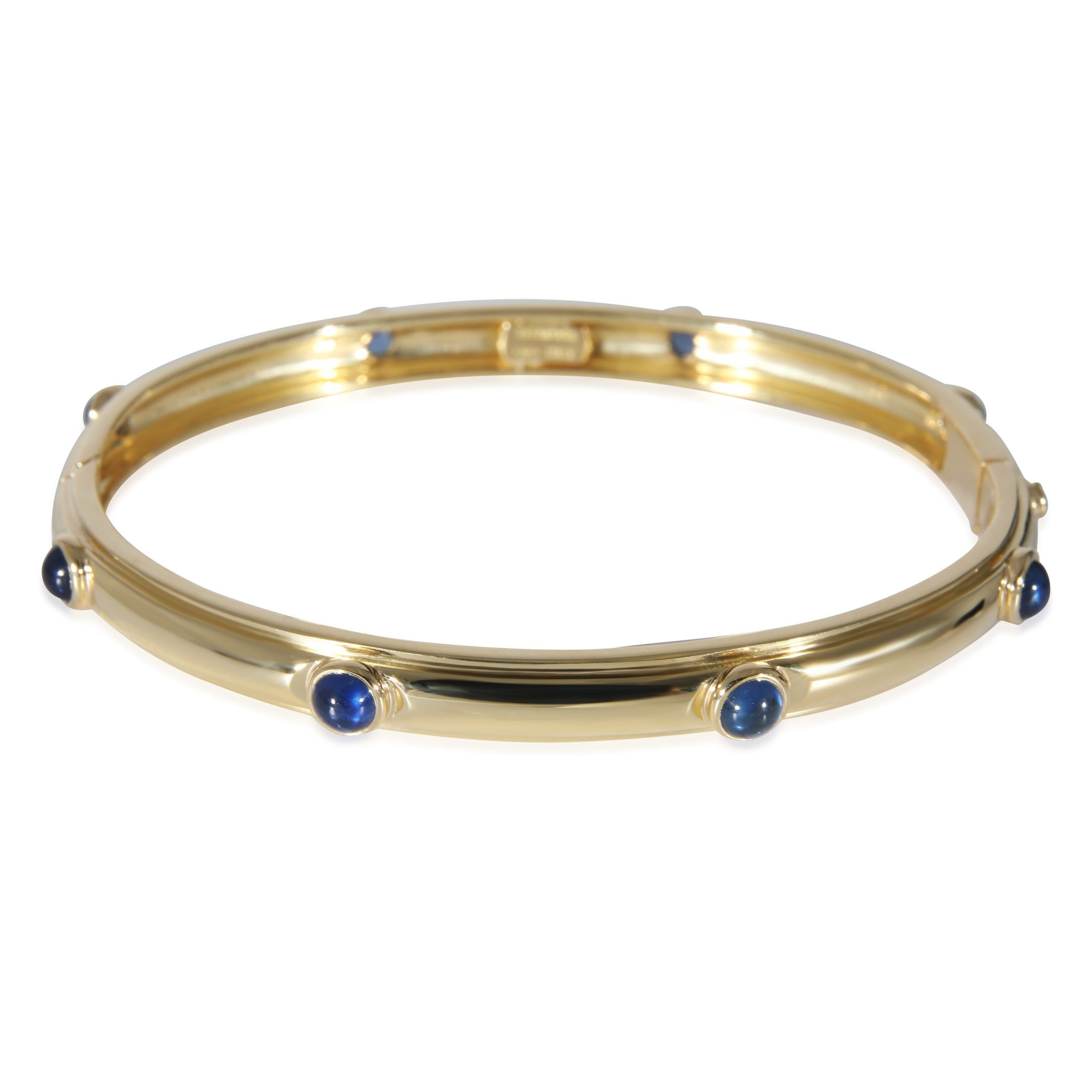 Tiffany & Co. Tiffany & Co. Vintage Cabochon Sapphire Bangle Bracelet in 18K Yellow Gold Size ONE SIZE - 1 Thumbnail