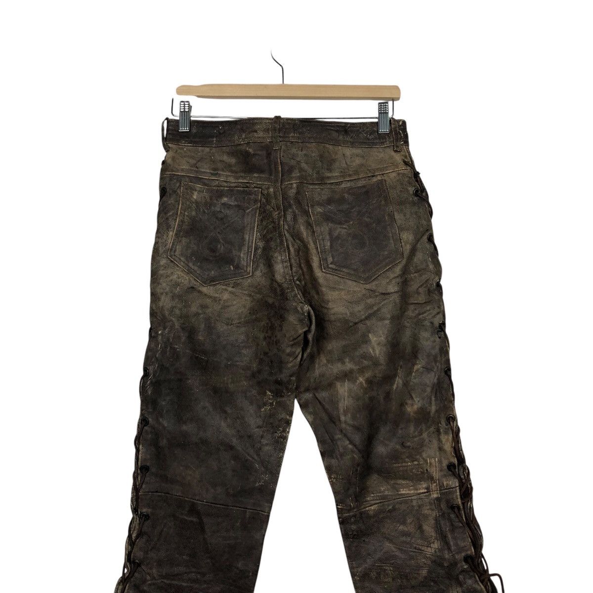 Genuine Leather 📌Vintage Leather Biker Pants Pantera Cowboy Issey Miyake Size US 30 / EU 46 - 11 Thumbnail