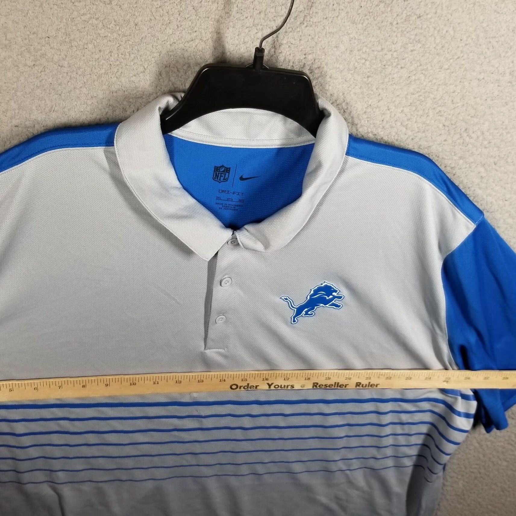 Nike Nike Golf Polo Shirt Adult 3XL Detroit Lions Dri-Fit Multicolor Short Sleeve Button Collar Sportswear Mens Size US XXL / EU 58 / 5 - 6 Thumbnail