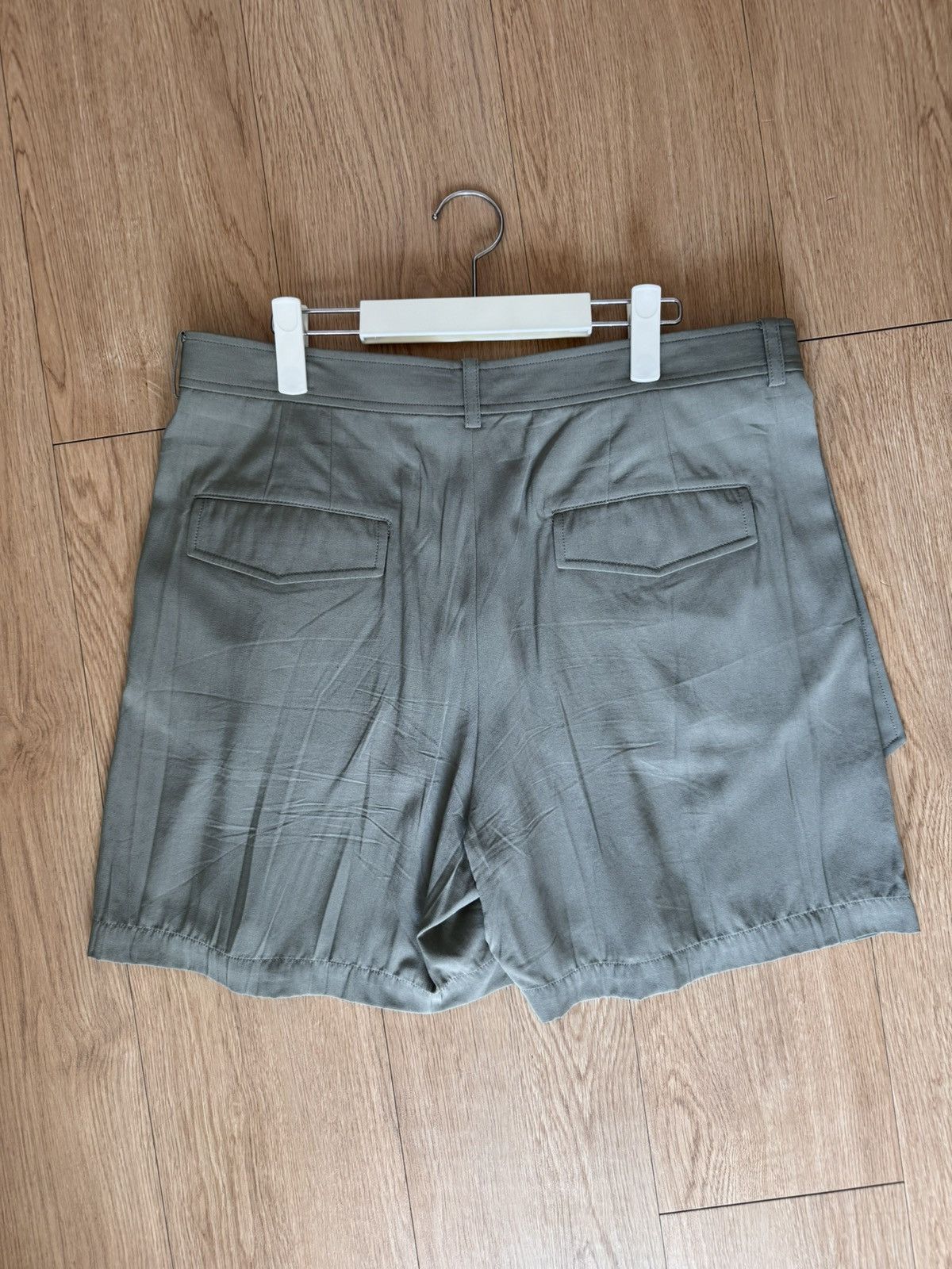 RECTO RECTO RM 25S Wrinkle Detail Belted Shorts in Dark Khaki Size US 32 / EU 48 - 7 Thumbnail