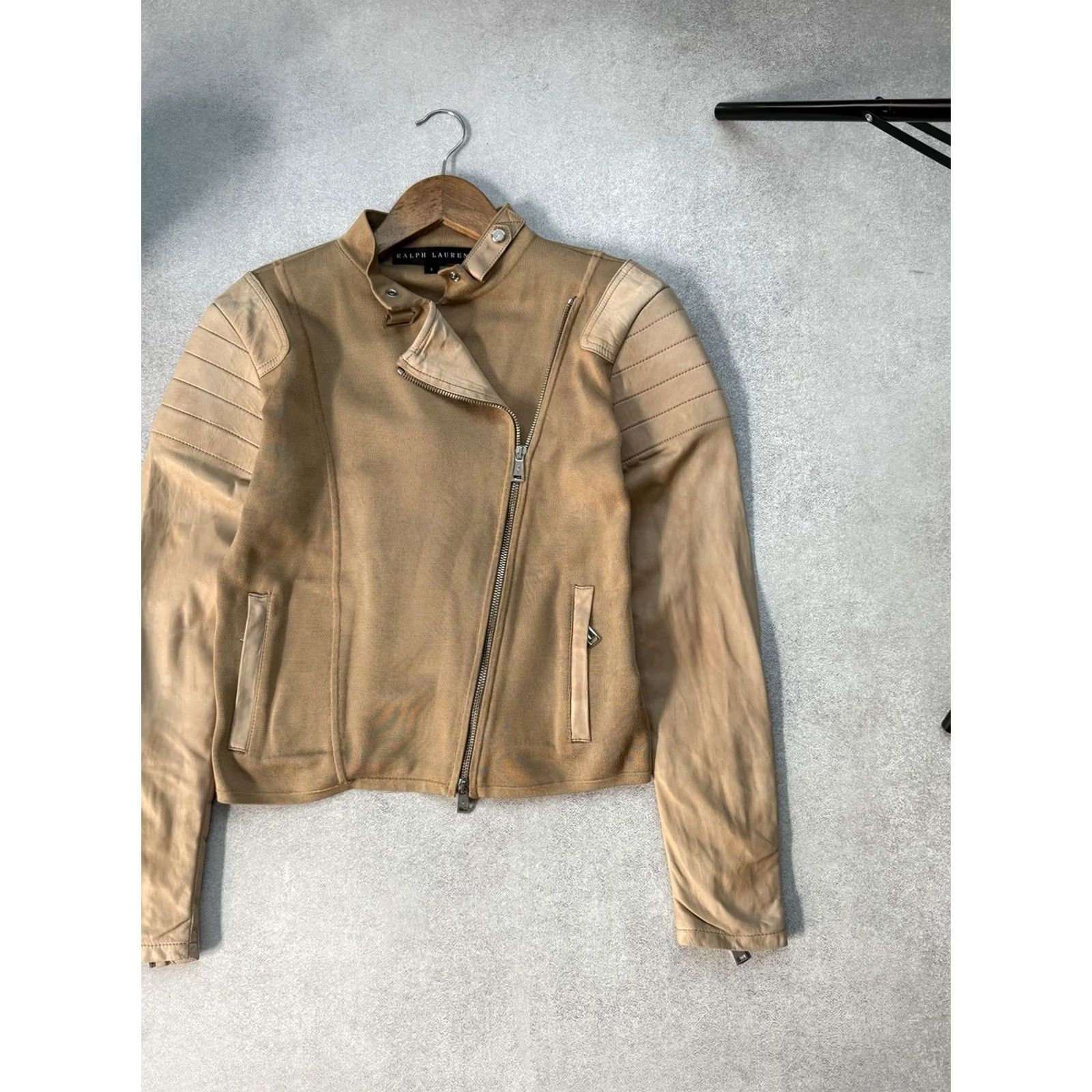 Ralph Lauren VINTAGE Ralph Lauren Leather Biker Jacket Womens Beige Size S Size S / US 4 / IT 40 - 4 Thumbnail