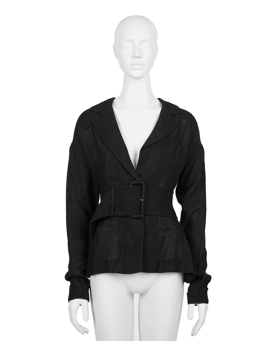 Prada Prada S/S2001 Runway Viscose Linen Belted Shirt Size M / US 6-8 / IT 42-44 - 1 Thumbnail
