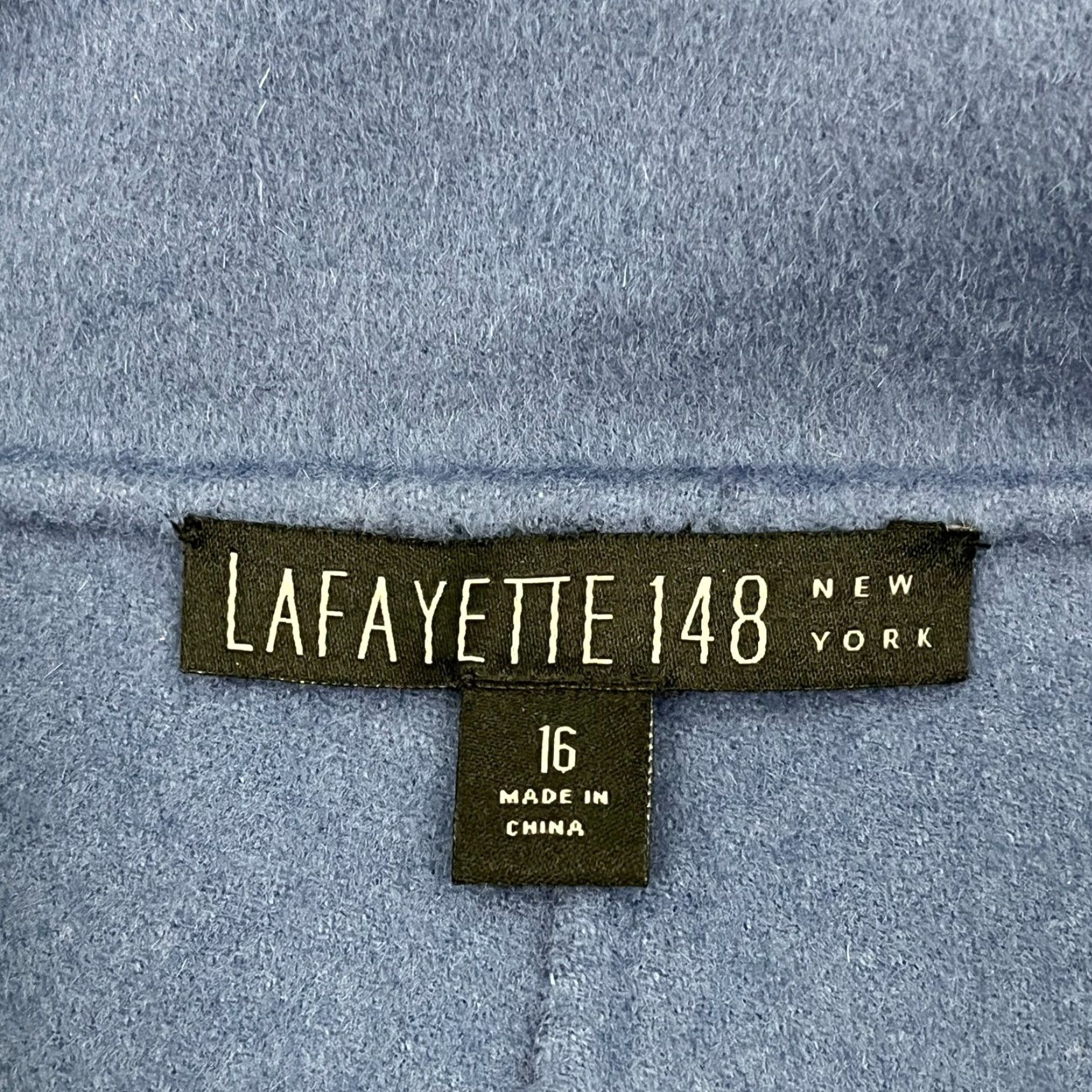 Vintage VINTAGE Lafayette 148 Angora Wool Blazer Jacket Size 16 Blue High Neck Hidden Buttons Size XXL / US 16-18 / IT 52-54 - 2 Thumbnail