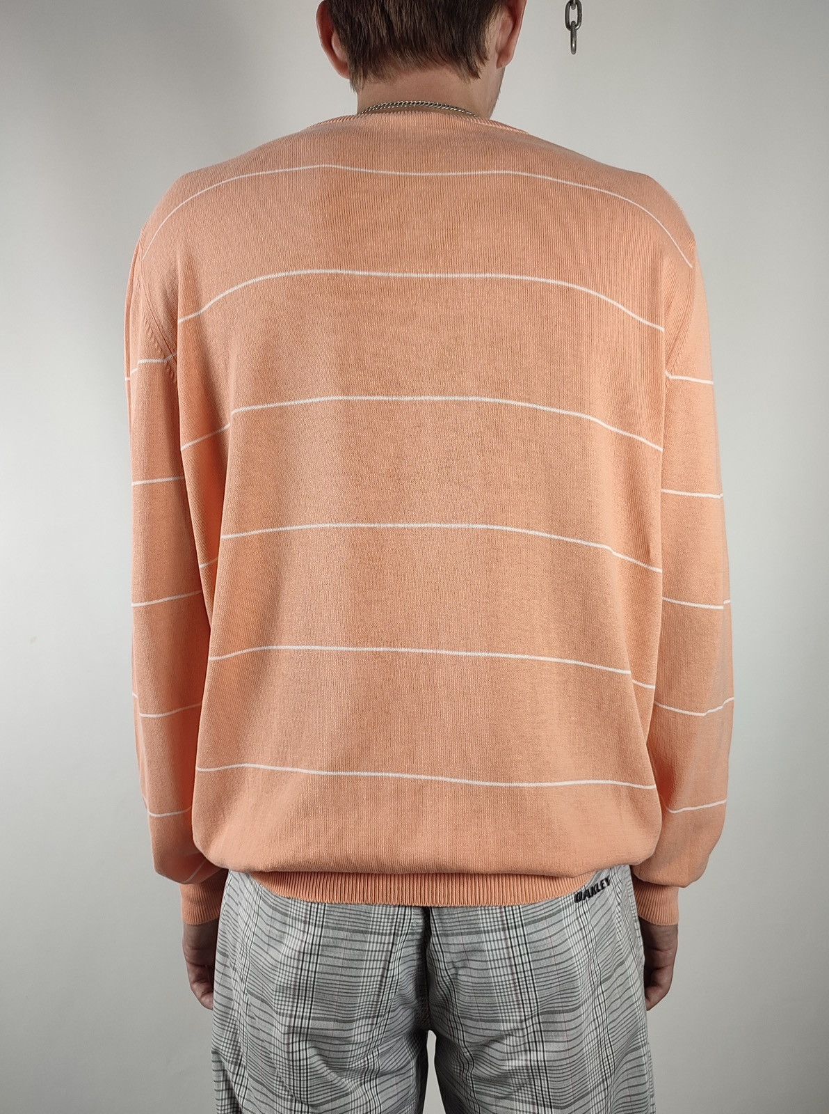 Pal Zileri Pal Zileri Striped Knitted Cotton Coral Jumper Size US XL / EU 56 / 4 - 4 Thumbnail