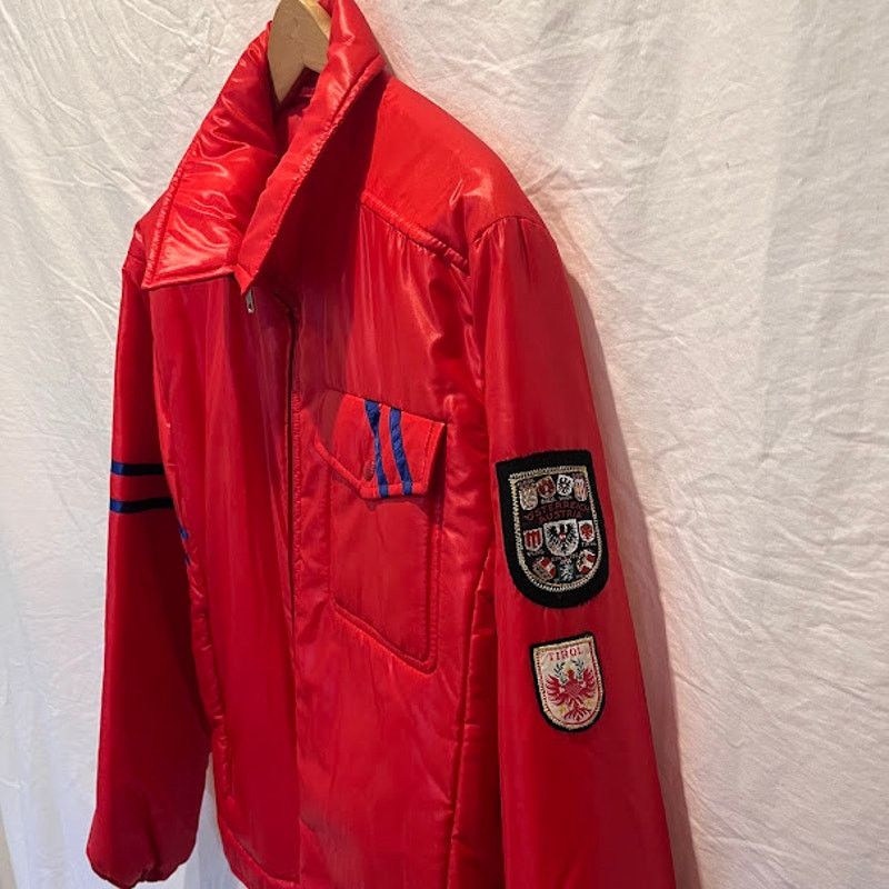 Vintage Vintage Strolz Ski Jacket Red Quilted Zippers 70s 80s Nylon Size US M / EU 48-50 / 2 - 2 Thumbnail