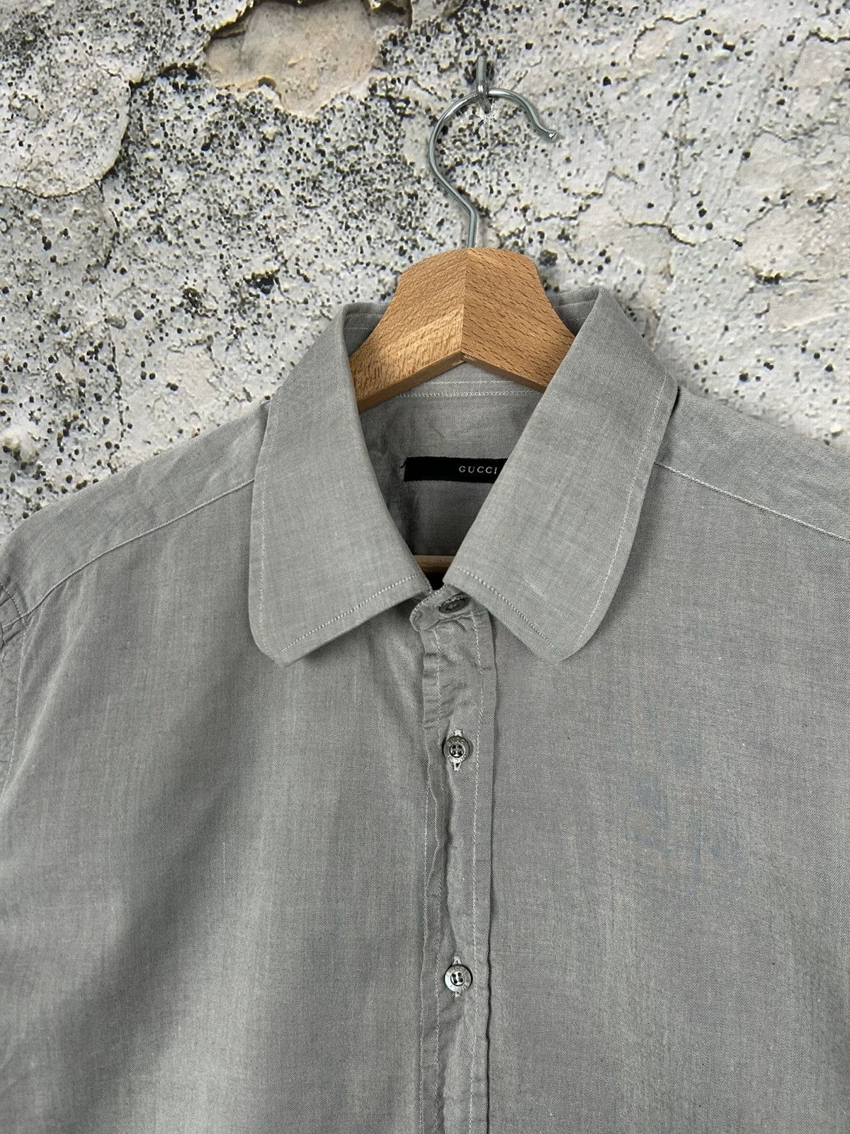Designer Gucci Grey Shirt Designer Luxury Premium Basic Minimalist Size US L / EU 52-54 / 3 - 3 Thumbnail