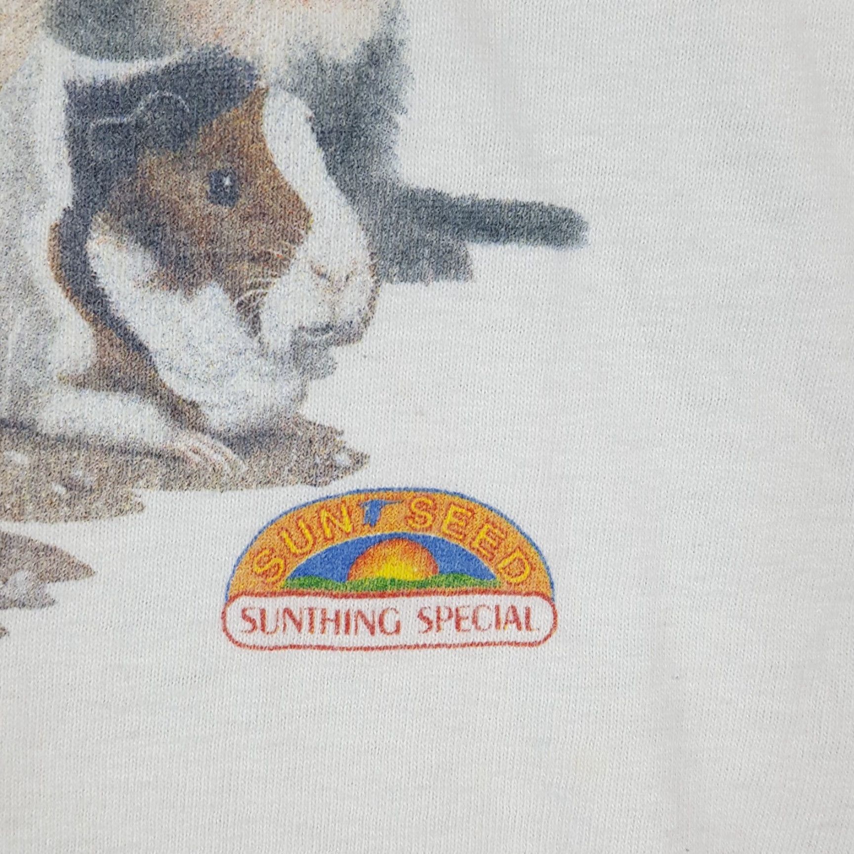Fruit Of The Loom Vintage 90s Nature Animals Birds Bunny Men's Large White Forest Retro T Shirt Size US L / EU 52-54 / 3 - 5 Thumbnail