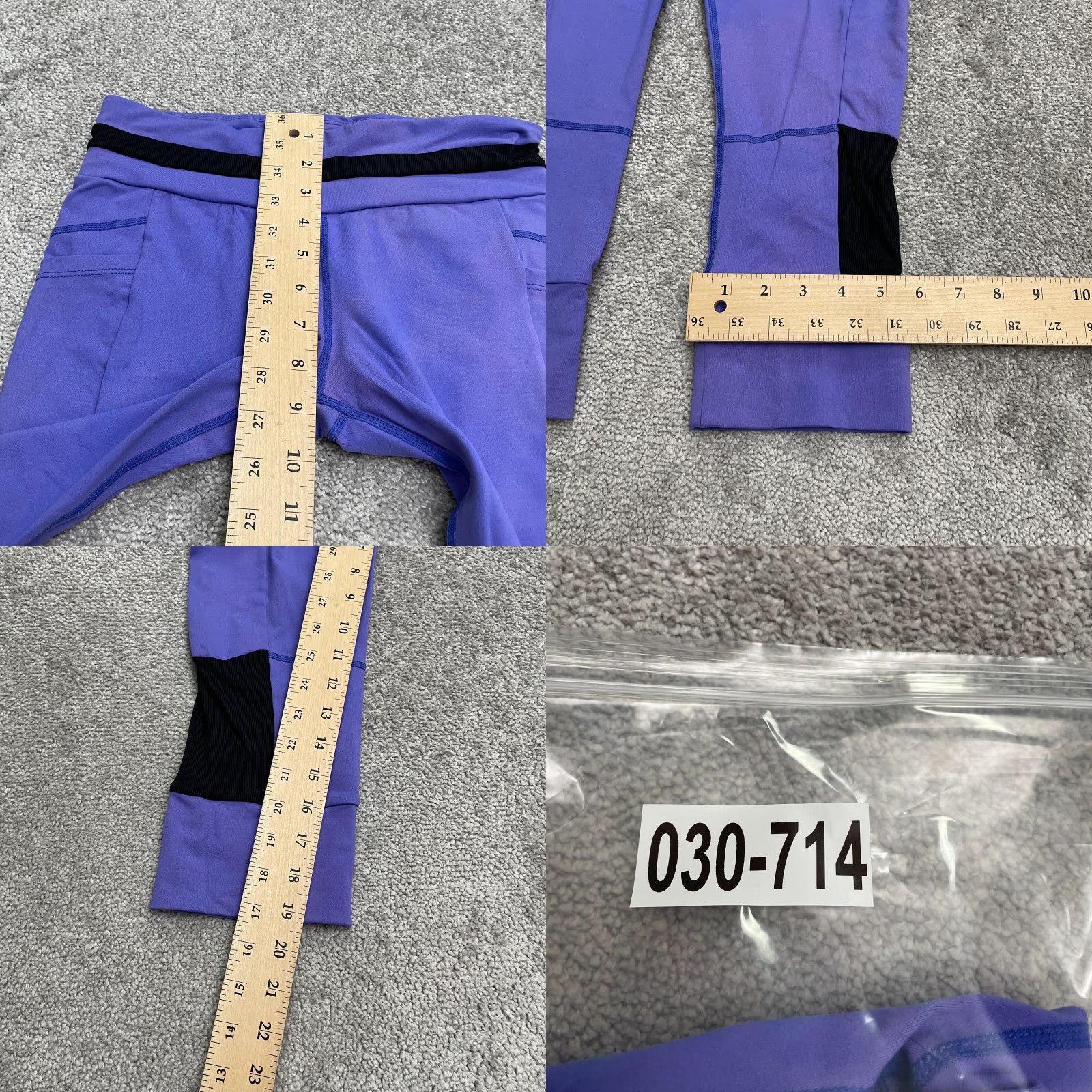 Vintage Tsu.Ya Cropped Leggings Womens Medium Purple Pocket Active Gym 26x19 Size 32" / US 10 / IT 46 - 9 Thumbnail