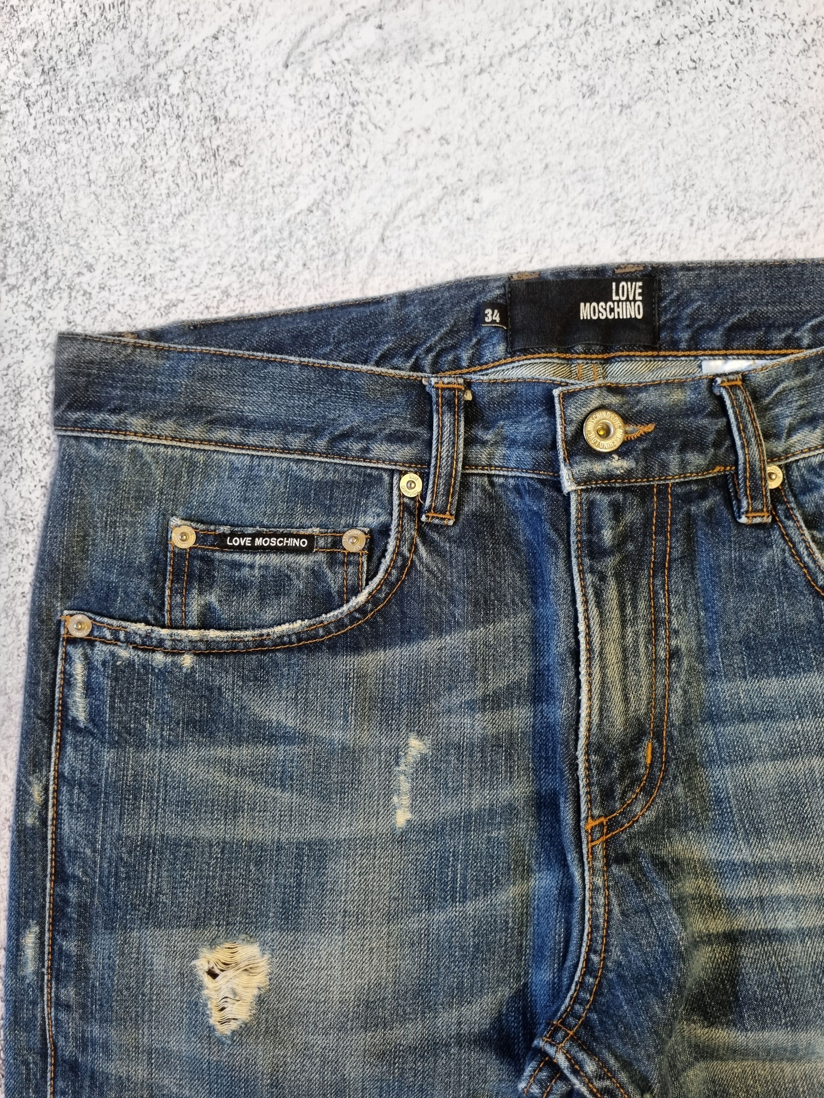 Moschino × Vintage Love Moschino Distressed Jeans Size US 32 / EU 48 - 4 Thumbnail