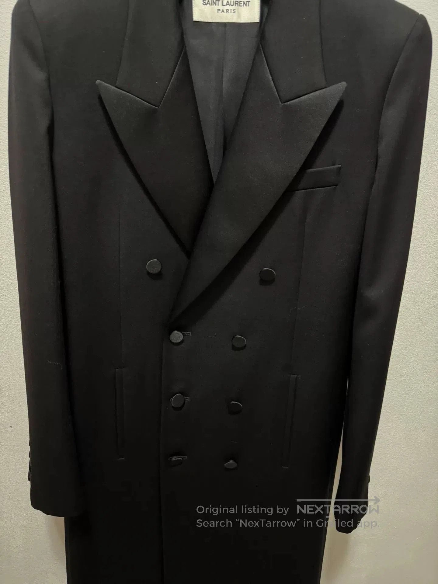 Saint Laurent Paris Saint Laurent Black Double-Breasted Coat. Size US S / EU 44-46 / 1 - 3 Thumbnail