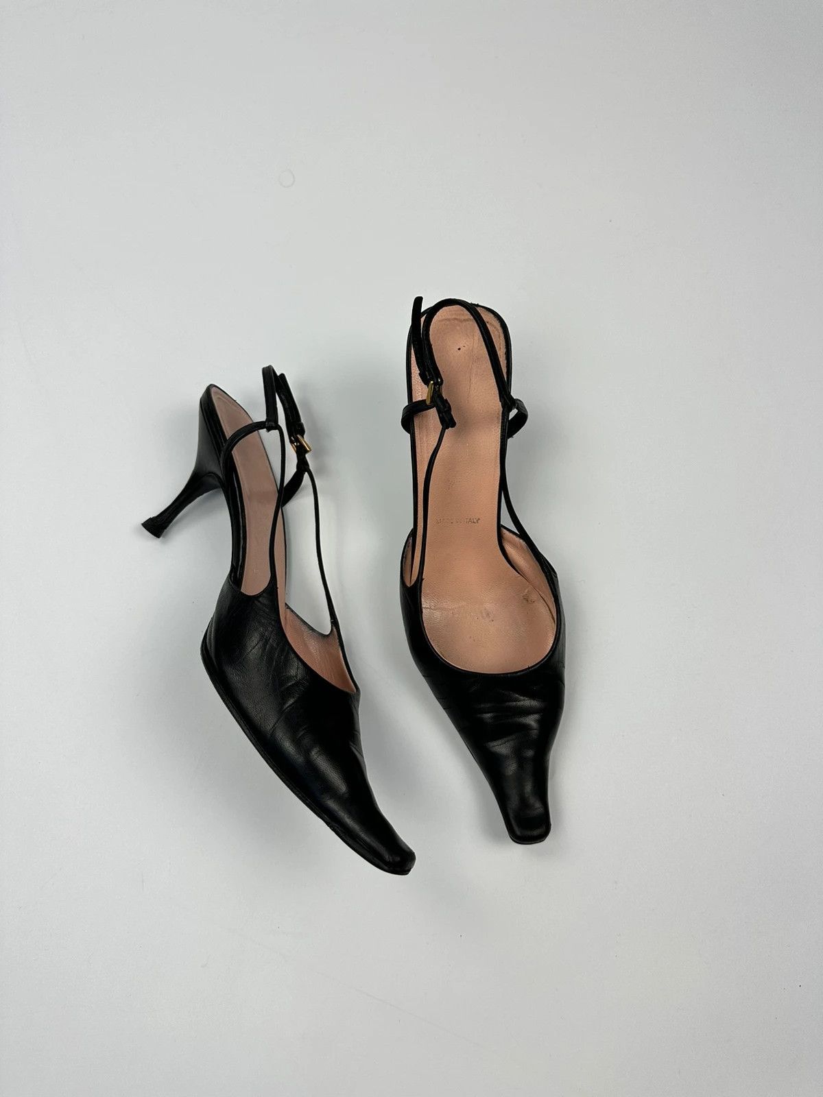 Prada Prada Milano Black Leather SlingBack Mules Pumps Heels Size US 6 / IT 36 - 1 Thumbnail