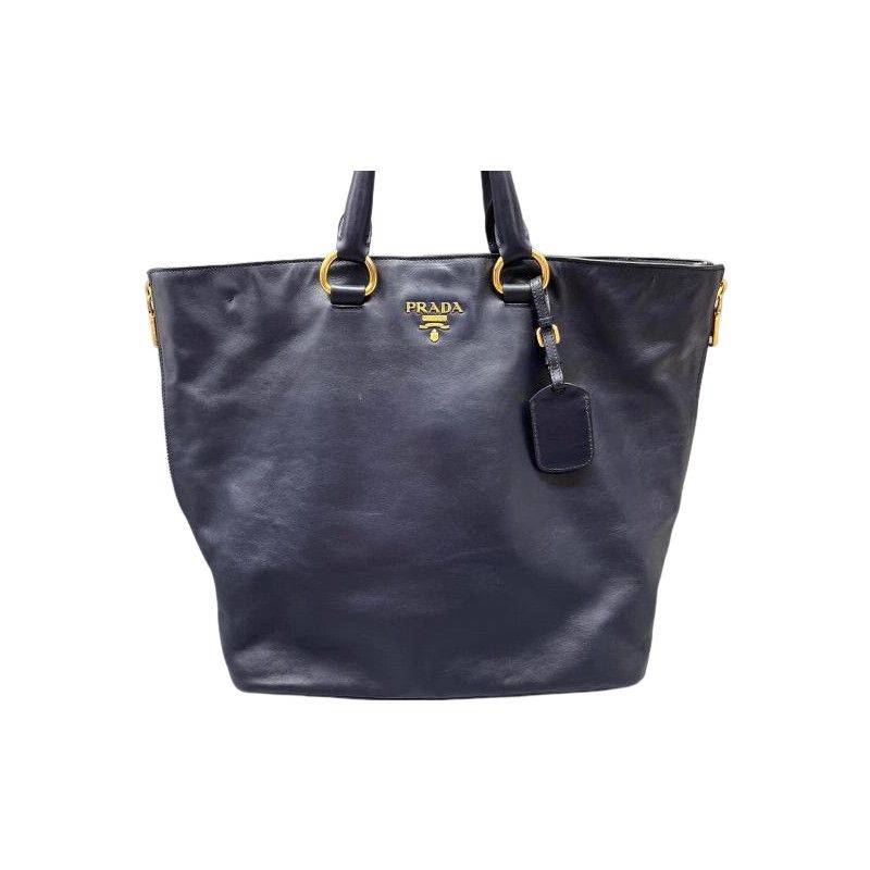 Prada Prada Blue Leather Tote Bag Size ONE SIZE - 1 Thumbnail