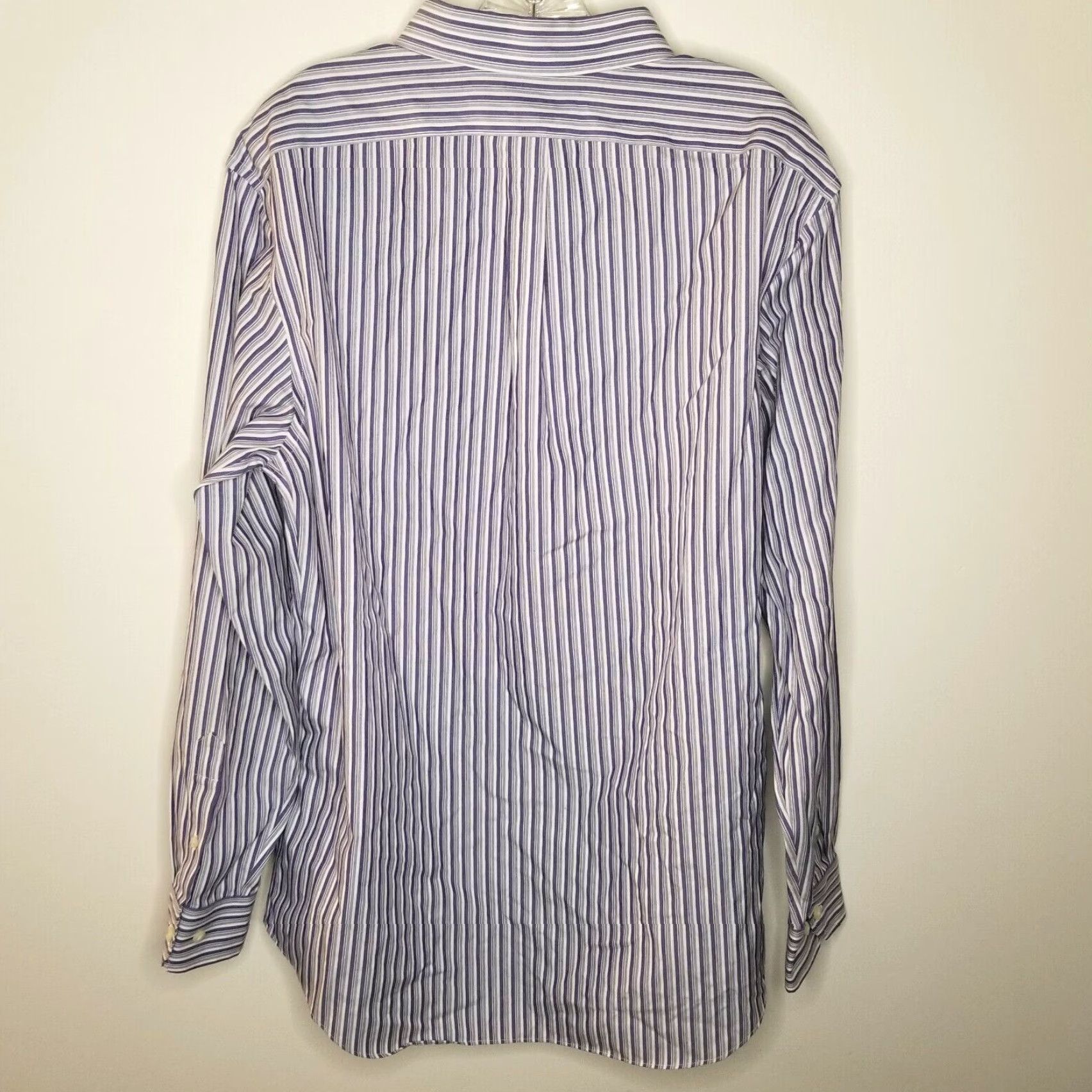 Banana Republic BANANA REPUBLIC Men's Purple White Striped Long Sleeve Button-Up Shirt Size L Size US L / EU 52-54 / 3 - 5 Thumbnail