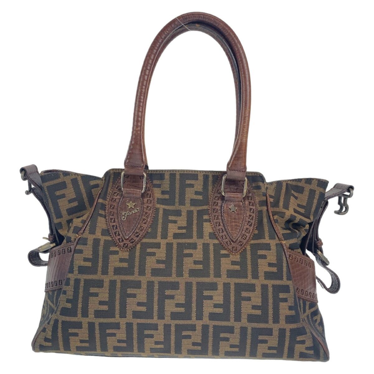 Fendi Fendi Etinico Zucca Canvas/leather 2Way Bag Canvas Shoulder Bag in Brown, Women's
