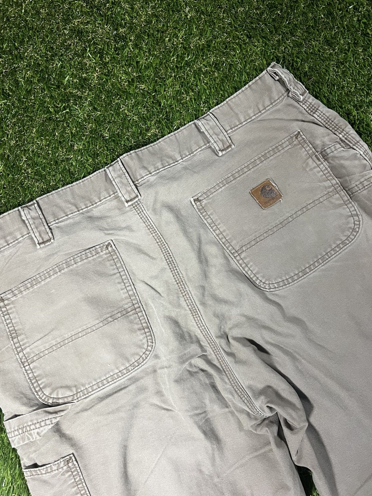 Carhartt Vintage 90s Faded Olive Carhartt Carpenter Utility Shorts Size US 38 / EU 54 - 4 Thumbnail