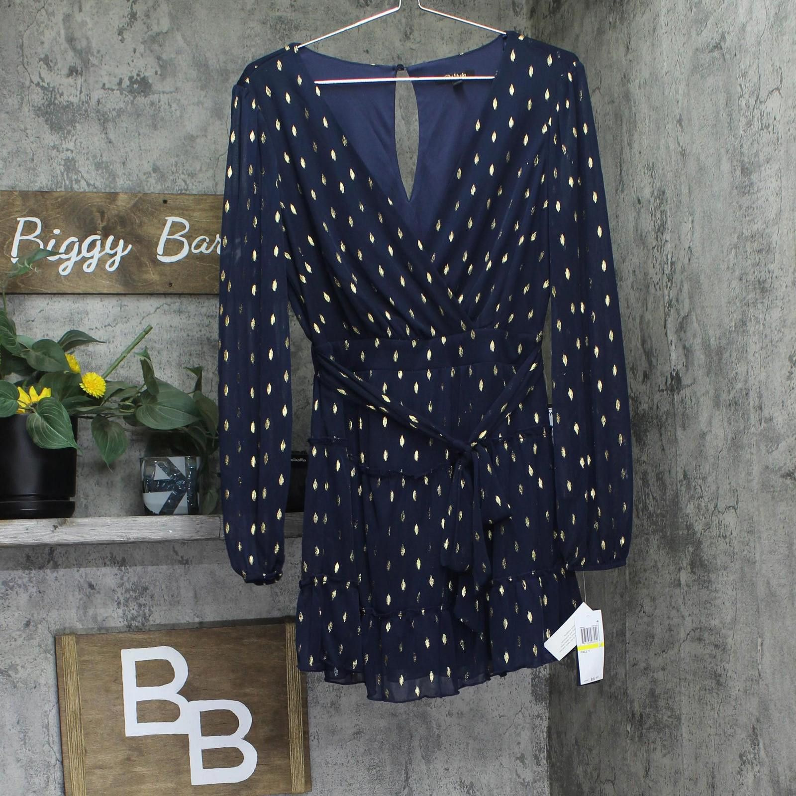 Other City Studios Jersey Fit Mini Dress Navy Blue / Gold M Size M / US 6-8 / IT 42-44 - 1 Thumbnail
