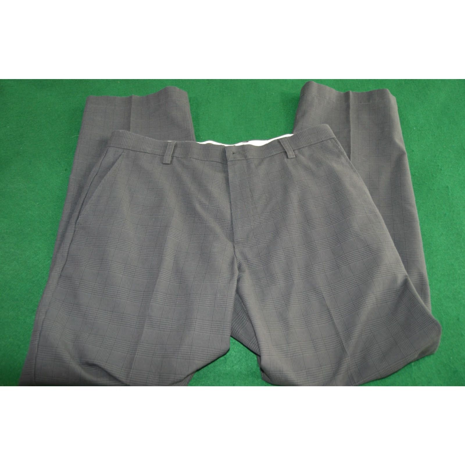 Vintage Men's Classic Fit Gray Plaid D2 Pants Size 34W x 32L Flat Front Size US 34 / EU 50 - 2 Thumbnail