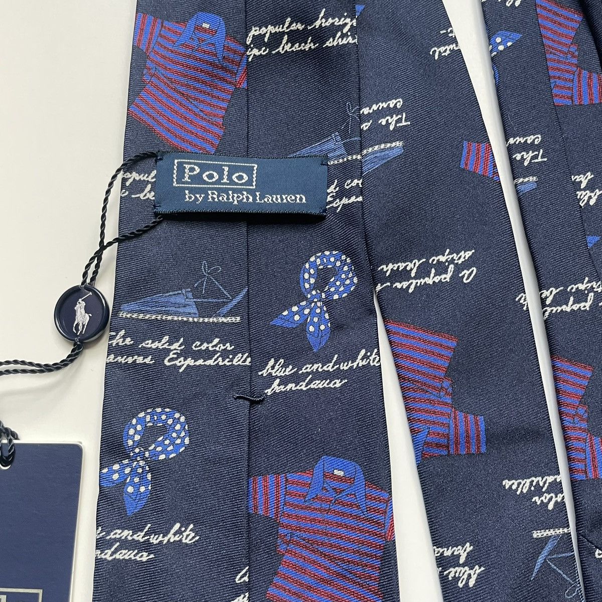 Polo Ralph Lauren Polo by Ralph Lauren Blue Silk Tie with Architectural Design Size ONE SIZE - 5 Thumbnail