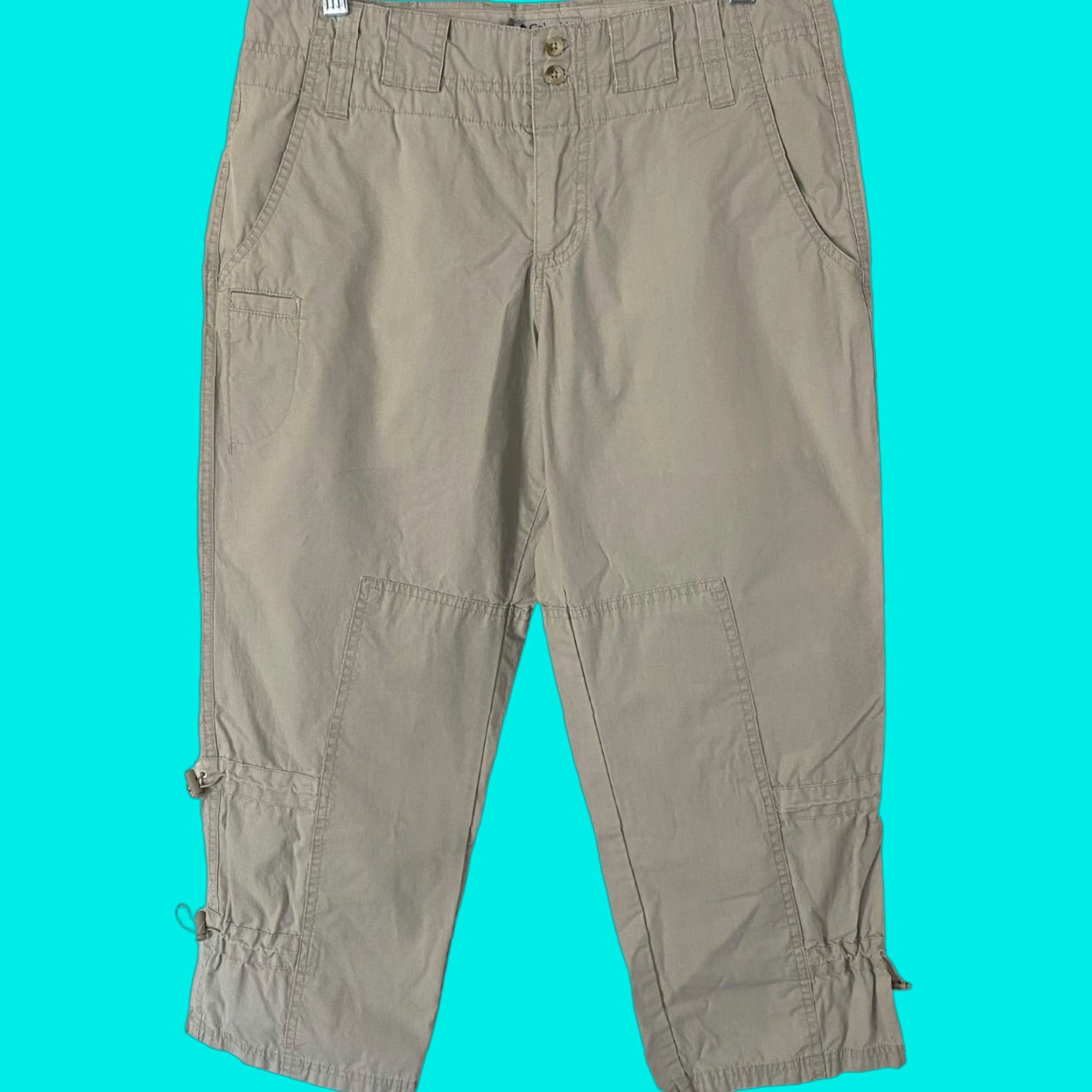 Vintage Columbia Cropped Capri Hiking Pants Women 10 Tan Pockets Outdoor Gear/Outerwear (Cropped) Size 32" / US 10 / IT 46 - 1 Thumbnail