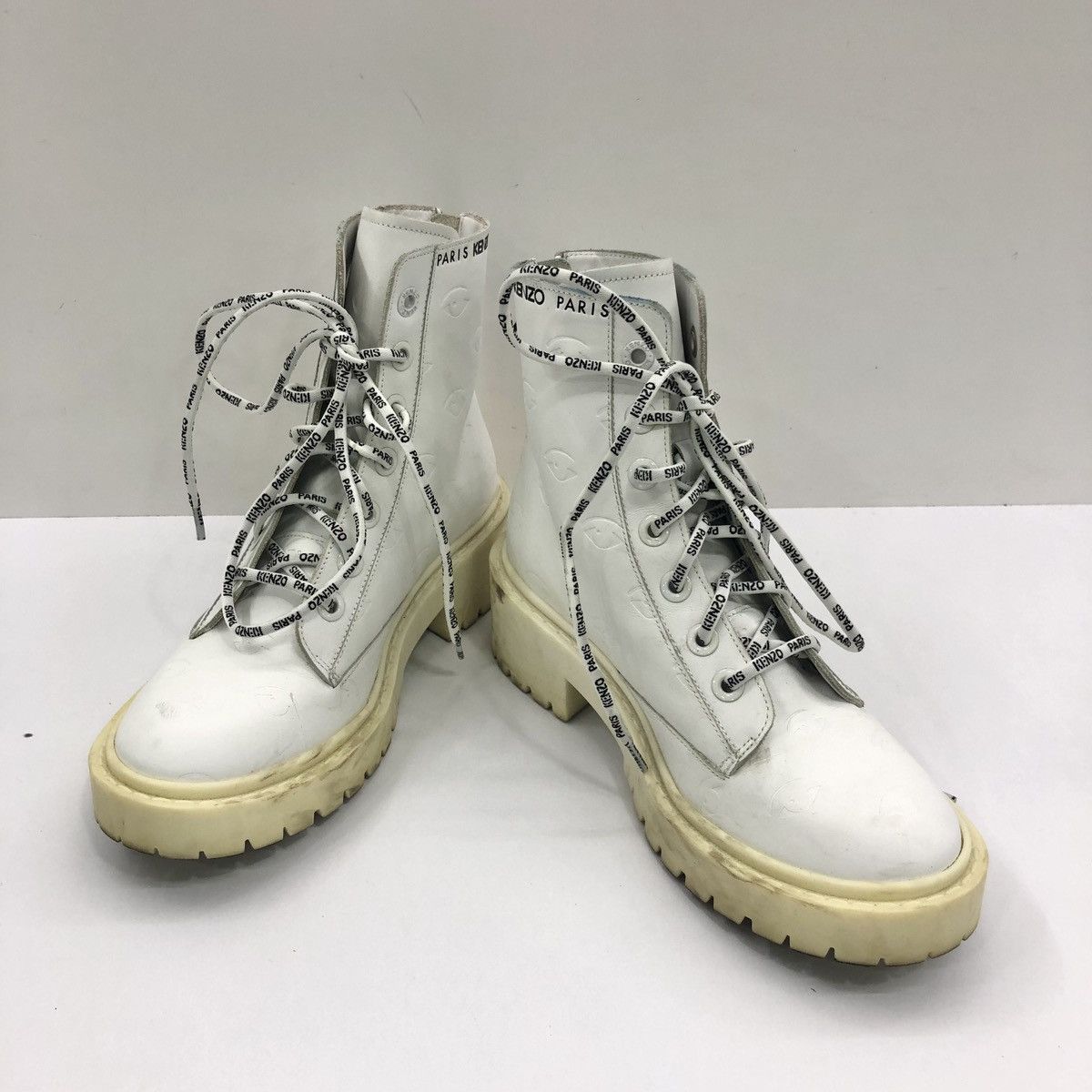 Authentic Kenzo White Highcut Boots
