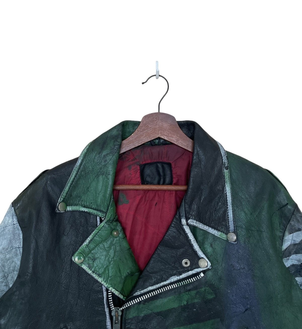 If Six Was Nine Vintage Japanese Brand Double Collar Leather Jacket 1990s Size US M / EU 48-50 / 2 - 3 Thumbnail
