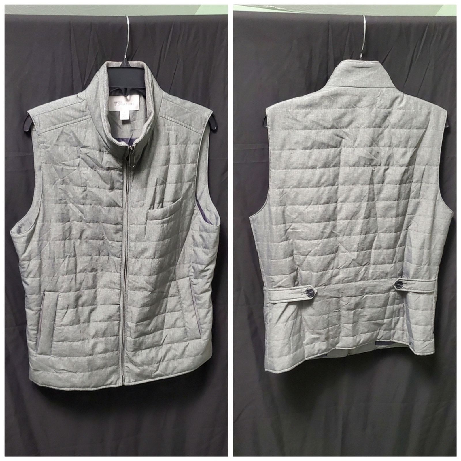 Nordstrom Nordstrom Signature Men's Grey Vapor Heather Zip-Up Vest Size US M / EU 48-50 / 2 - 2 Thumbnail