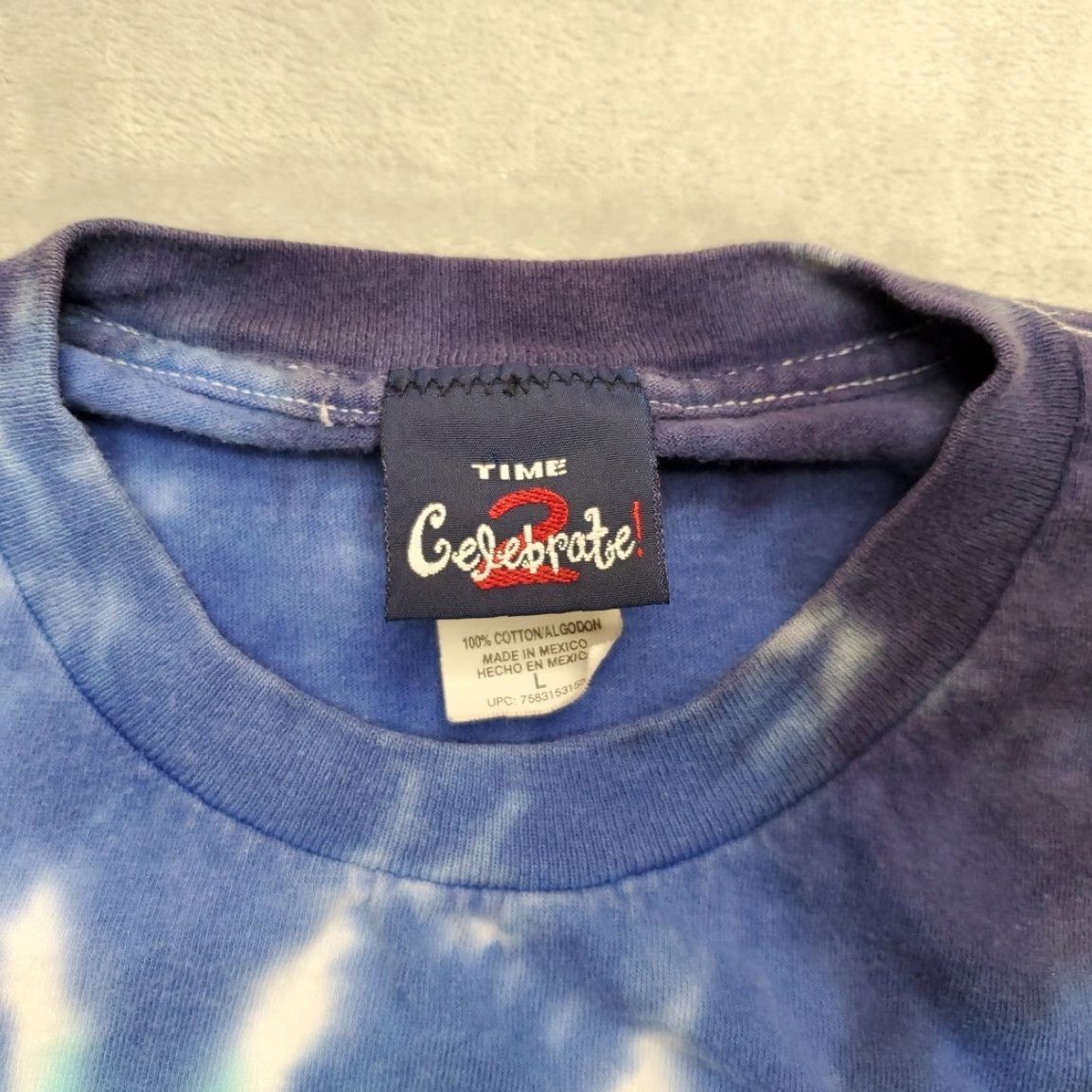 Vintage VINTAGE Time 2 Celebrate Shirt Mens Large Blue Tie Dye Retro Rasta Reggae Art Size US XL / EU 56 / 4 - 2 Thumbnail