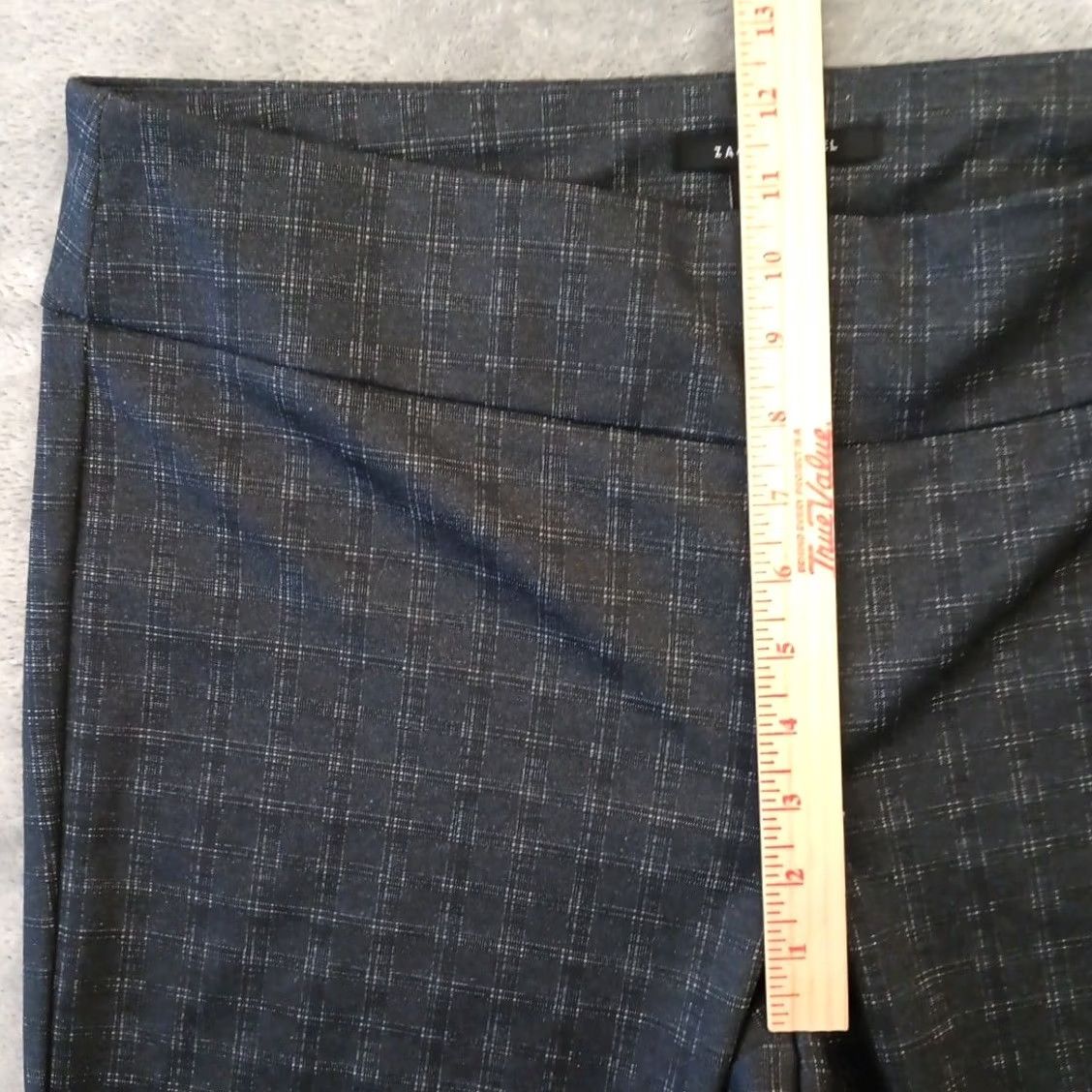 Vintage Zac & Rachel Ankle Pants Womens XL Black Gray Plaid Pull On 38x28 Mid Rise Straight Stretch Regular Inseam 28 Occasion Casual Size 40" / US 18 - 3 Thumbnail