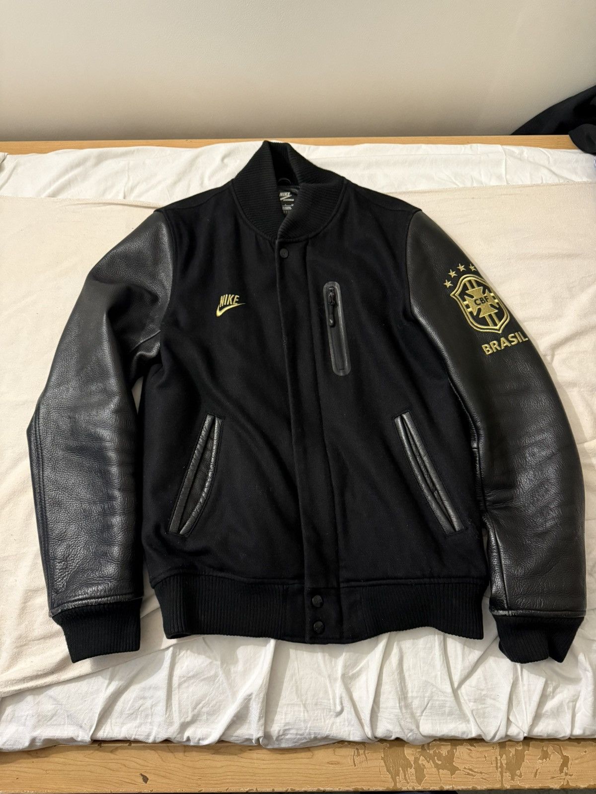Nike Nike Destroyer Brazil Letterman Jacket Size US S / EU 44-46 / 1 - 1 Thumbnail