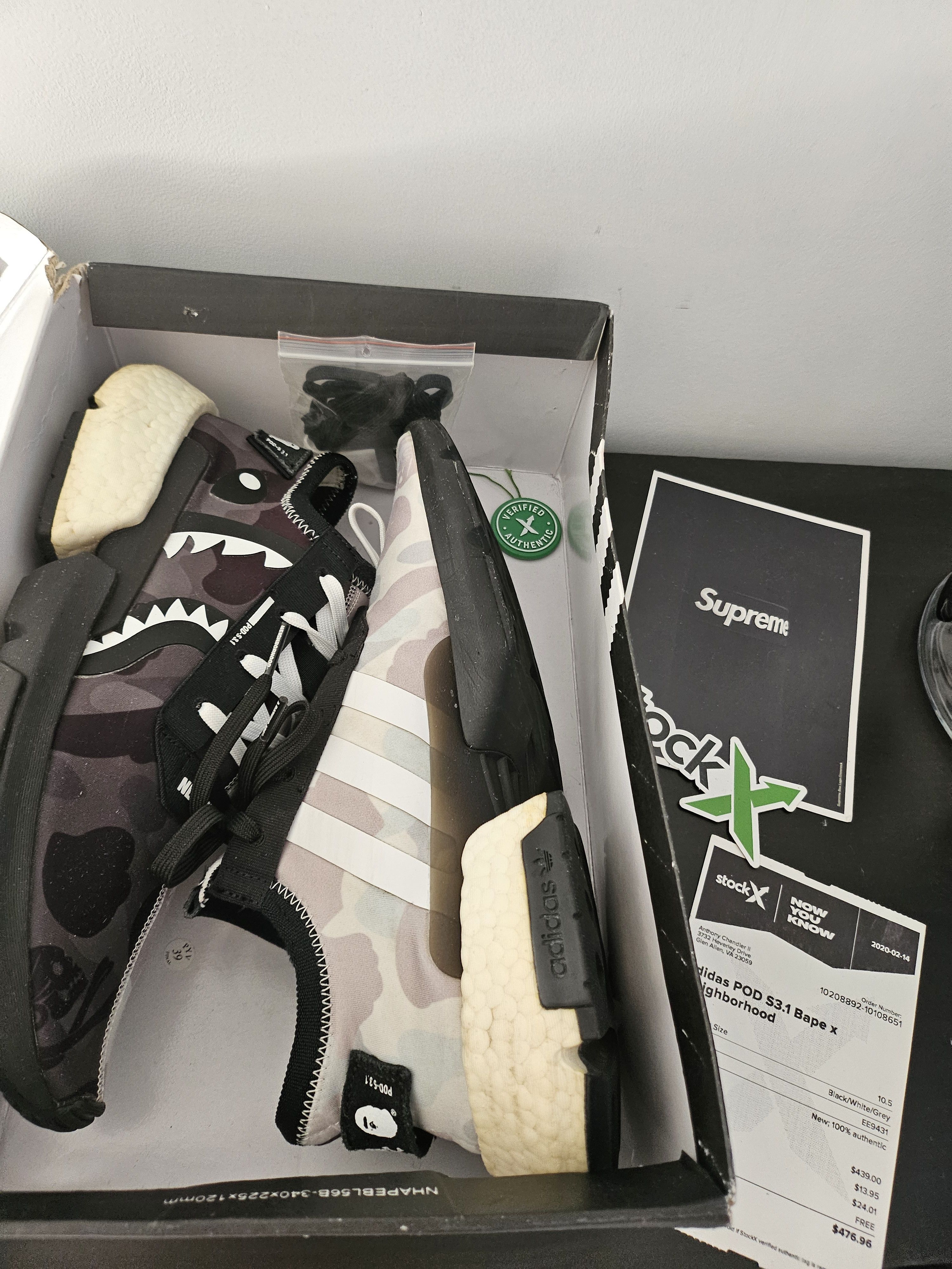 Adidas × Bape × Neighborhood Adidas pod s3.1 bape x neighborhood Size US 10.5 / EU 43-44 - 5 Thumbnail